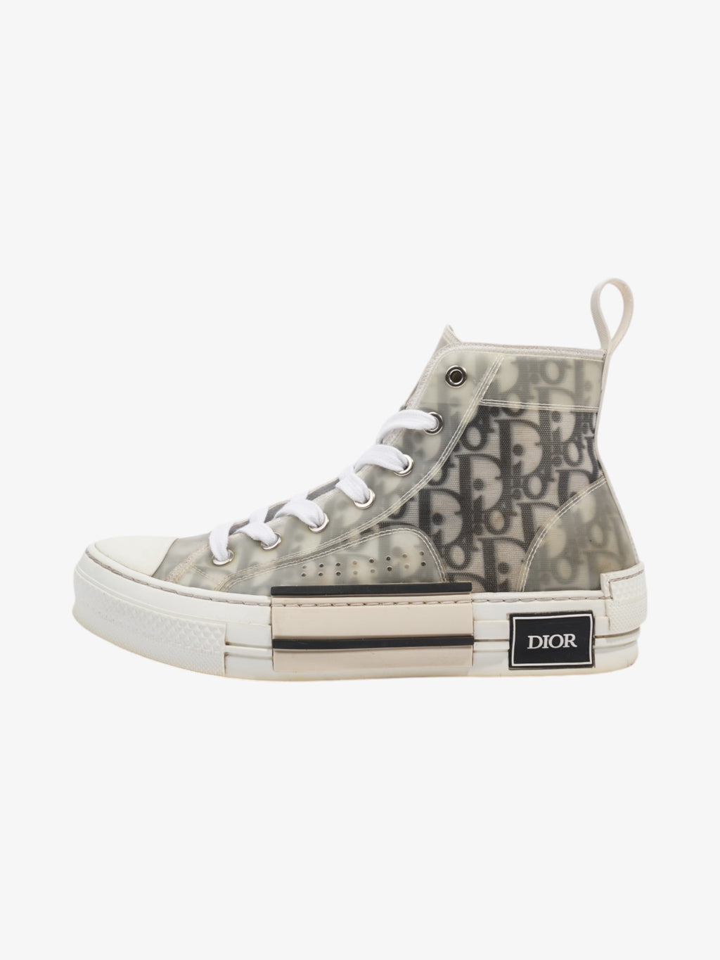 Christian Dior B23 High-tops White  / Grey Oblique Mesh EU 37 UK 4