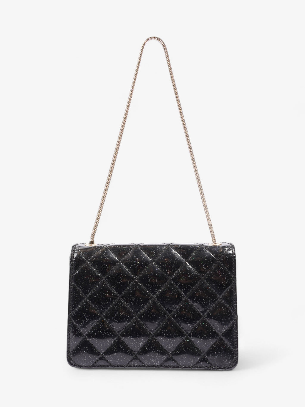 Chanel 2.55 Black Glitter Patent Leather Mini