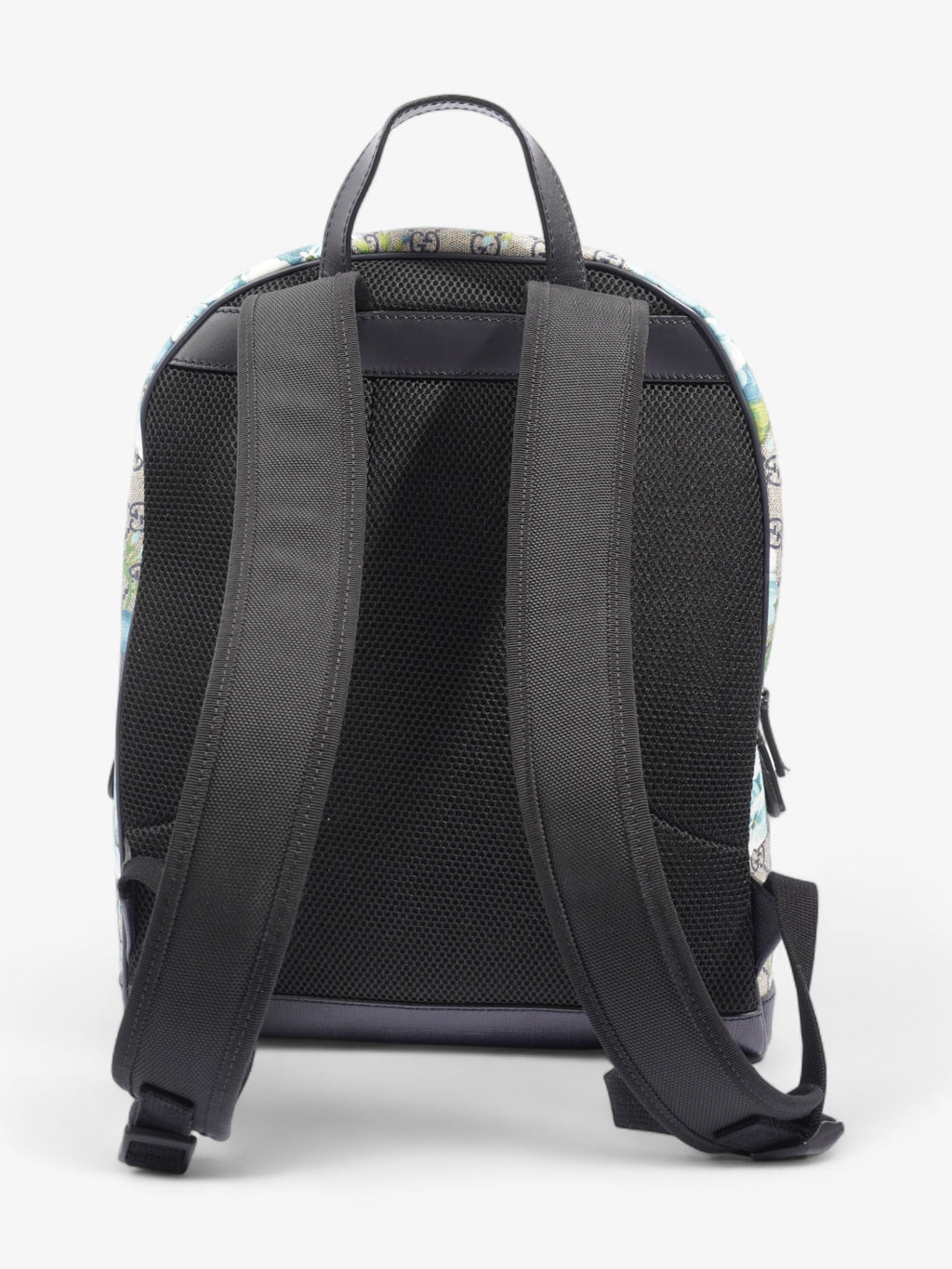 Gucci Blooms Backpack Blue Floral GG Supreme Coated Canvas