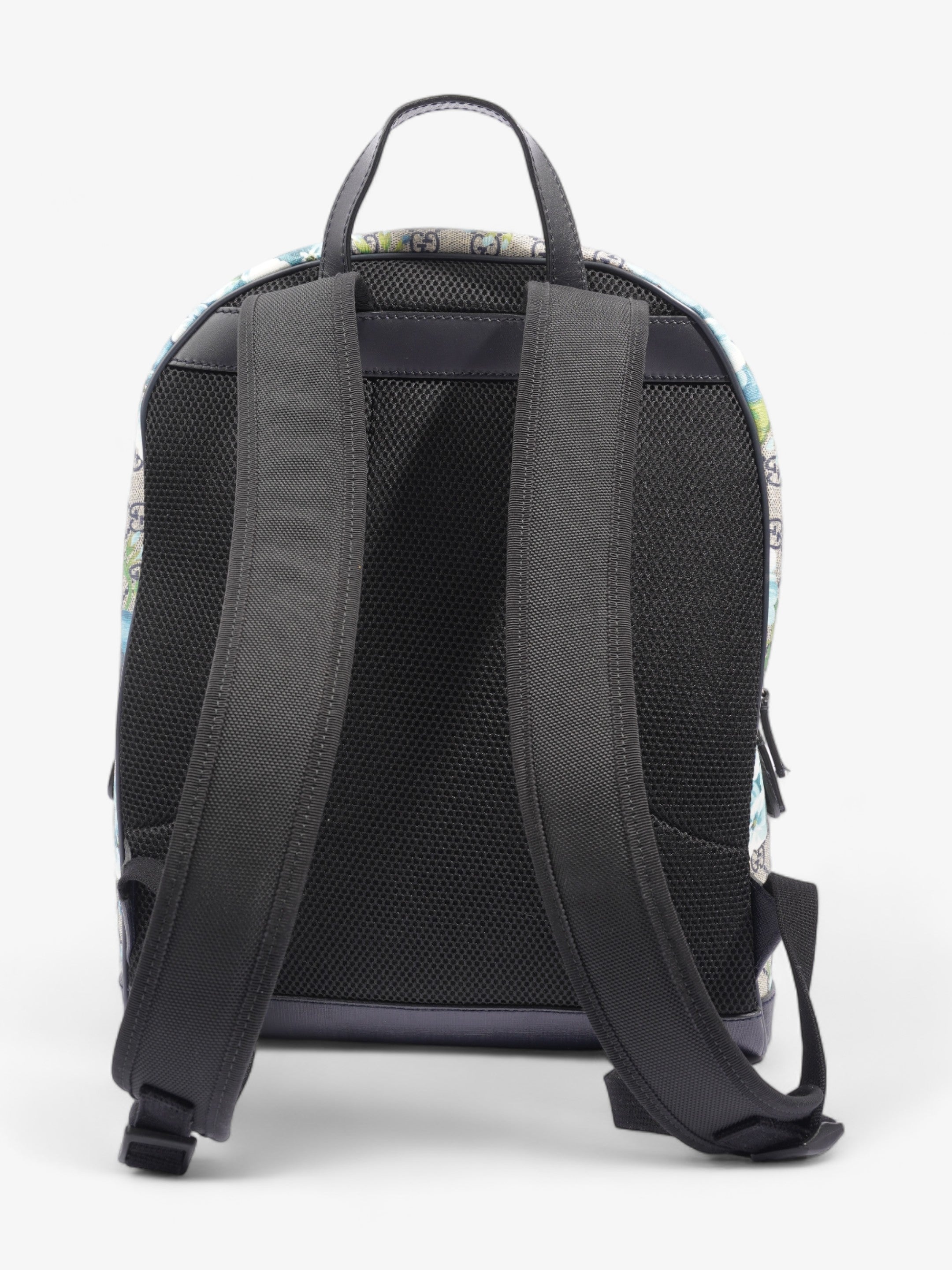 Gucci Blooms Backpack Blue Floral GG Supreme Coated Canvas