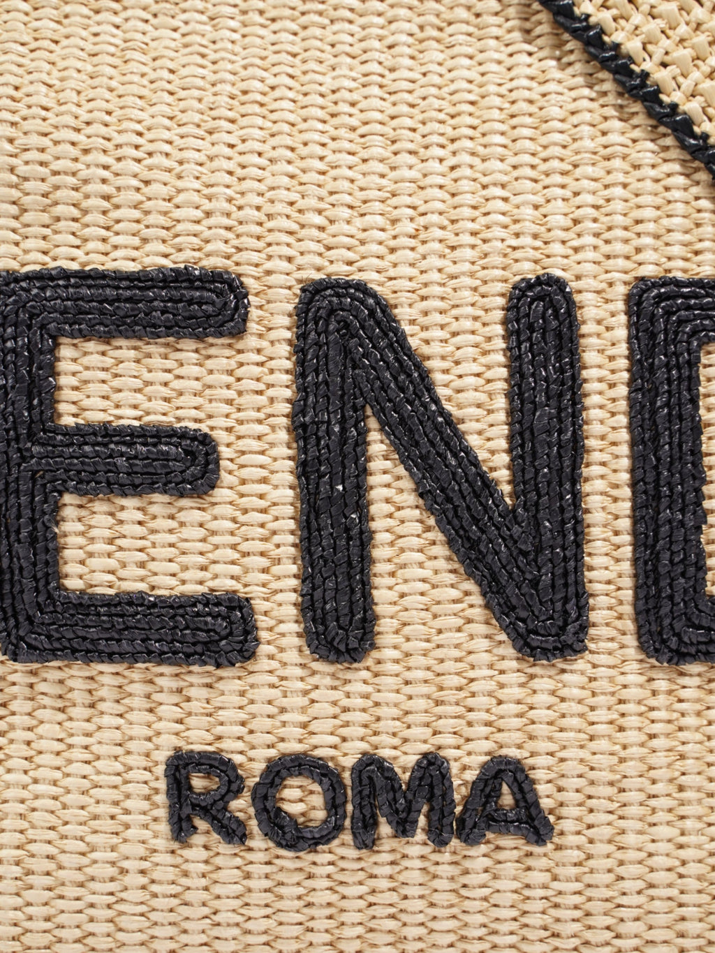 Fendi Sunshine Tote Bag Natural / Black / Brown Wicker