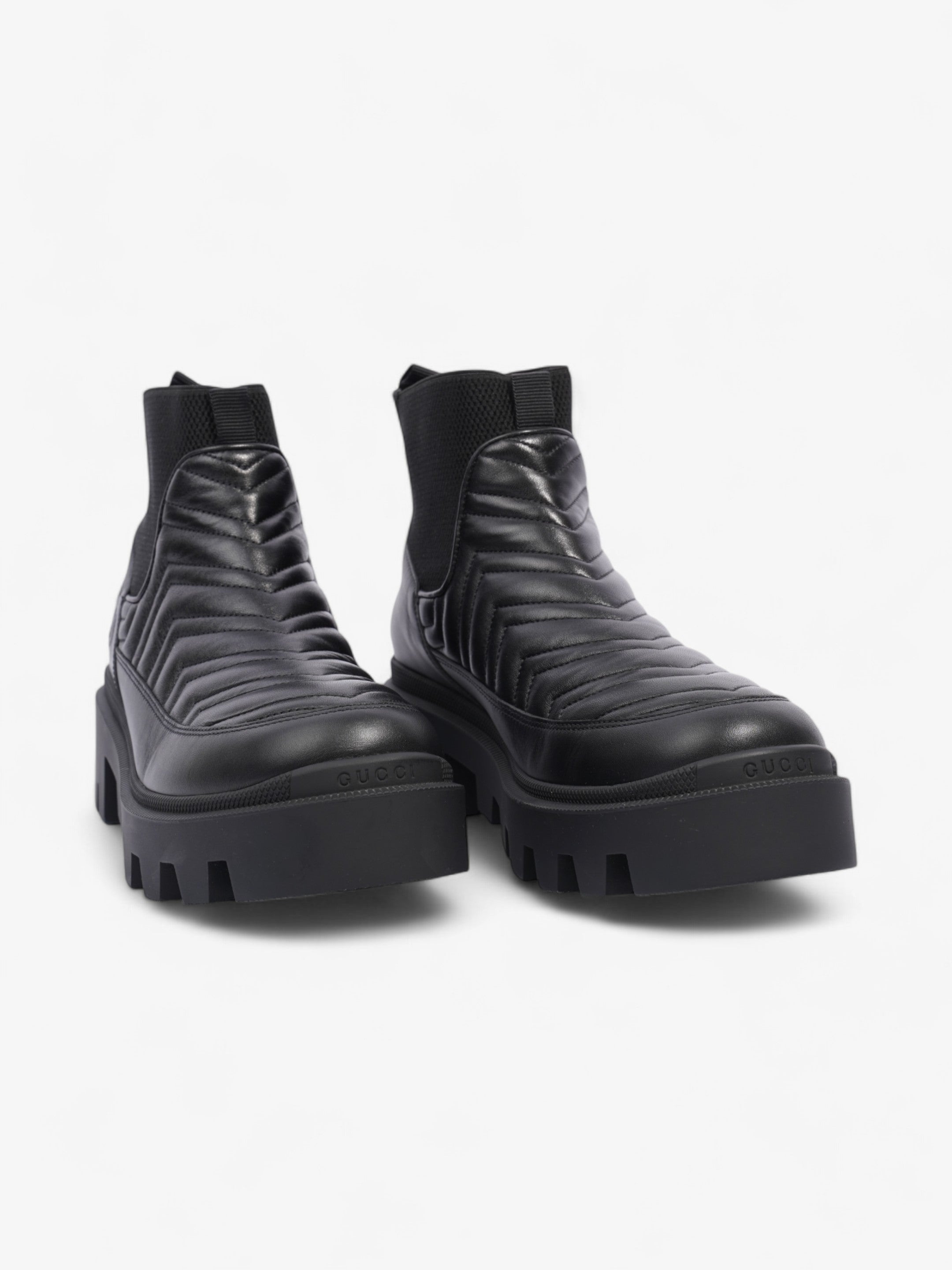 Gucci Matalasse Chelsea Boots 50 Black Leather EU 40.5 UK 7.5
