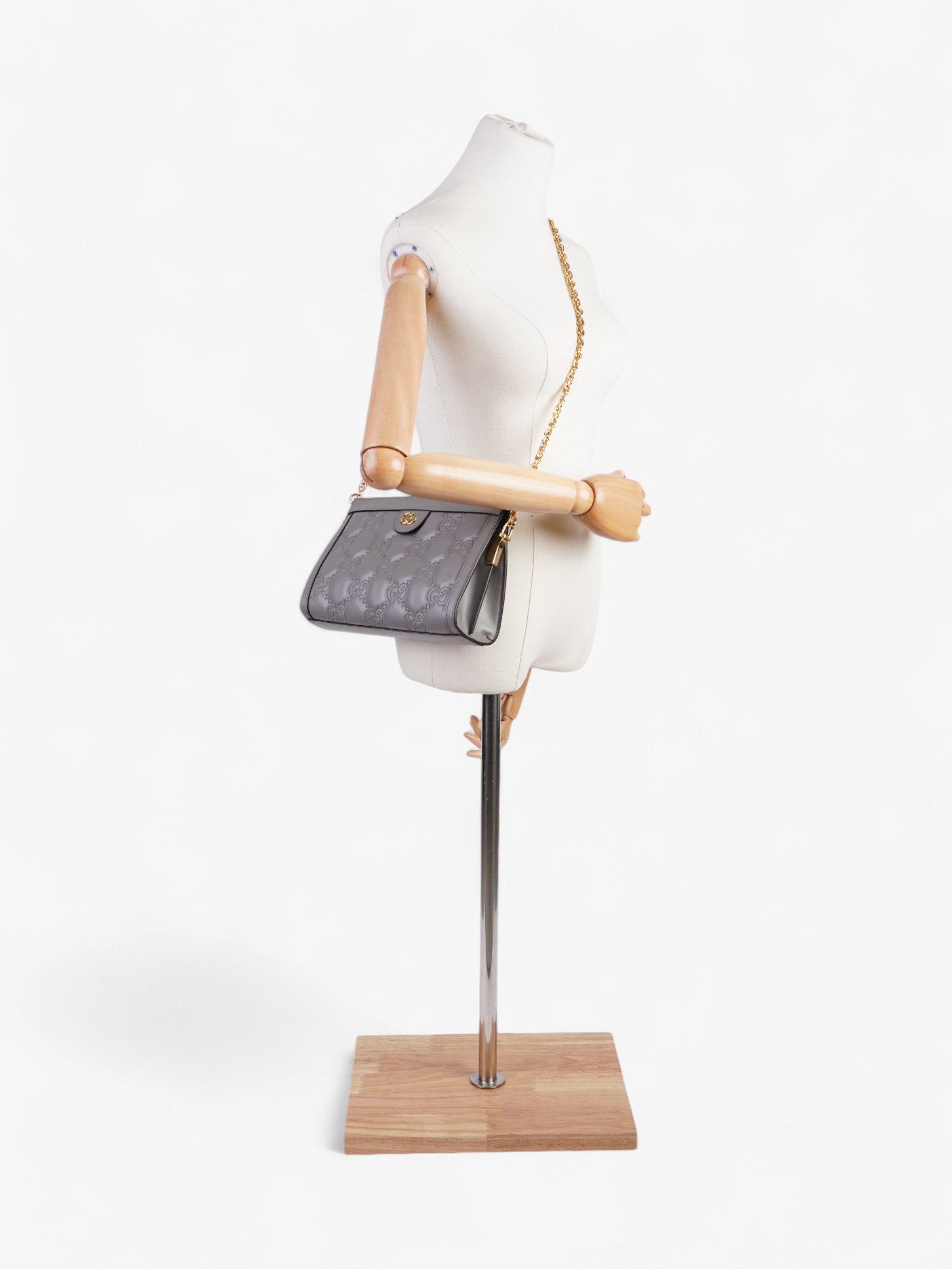 Gucci Ophidia GG GG Supreme / Grey Matelasse Leather Small