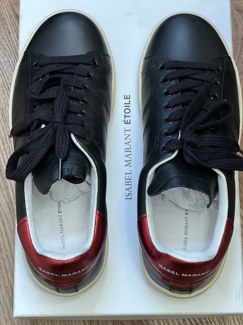 ISABEL MARANT BART LOW-TOP LEATHER SNEAKERS