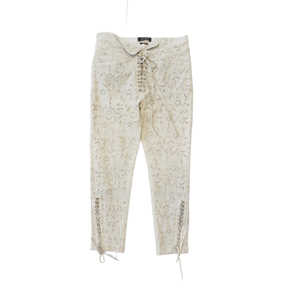 Isabel Marant 'Eyelet Cotton' Cropped Pants - Women's 36