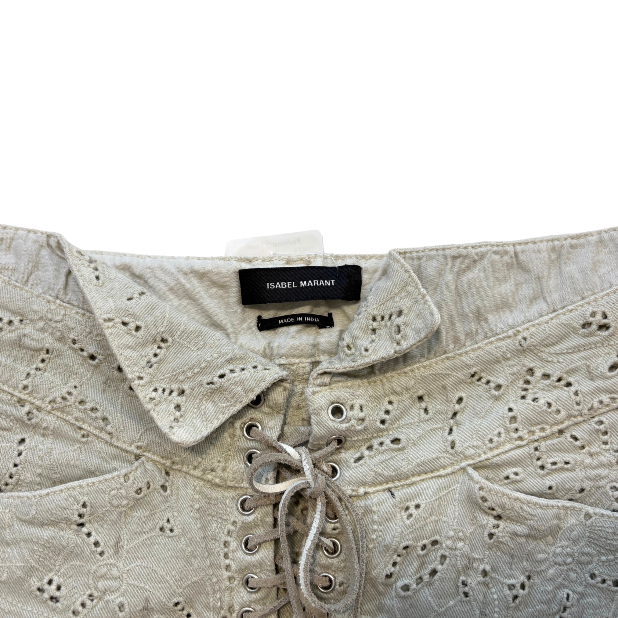 Isabel Marant 'Eyelet Cotton' Cropped Pants - Women's 36