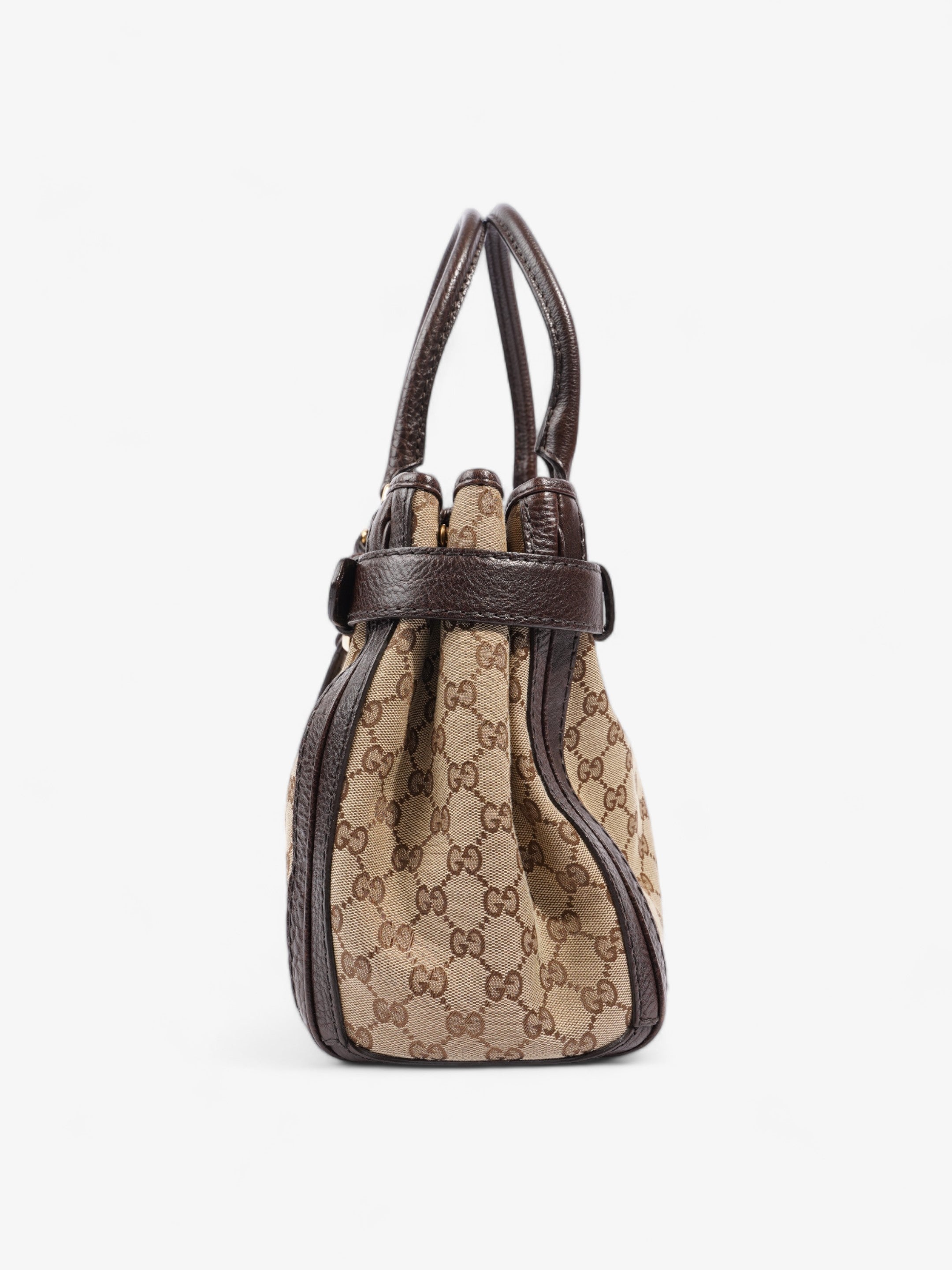 Gucci Running Tote Beige And Ebony GG Supreme Canvas Medium