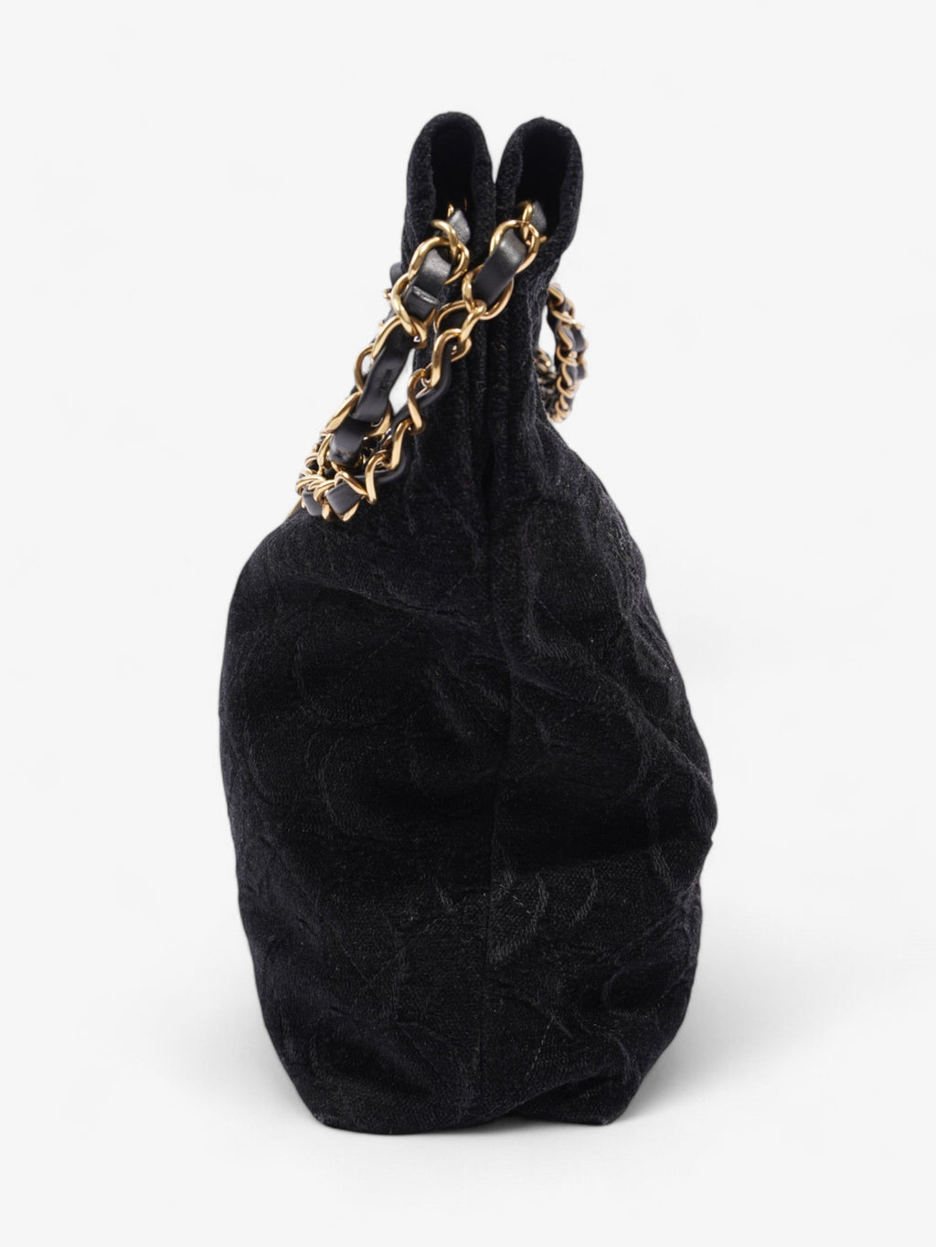 Chanel 22 Chain Black Denim Medium