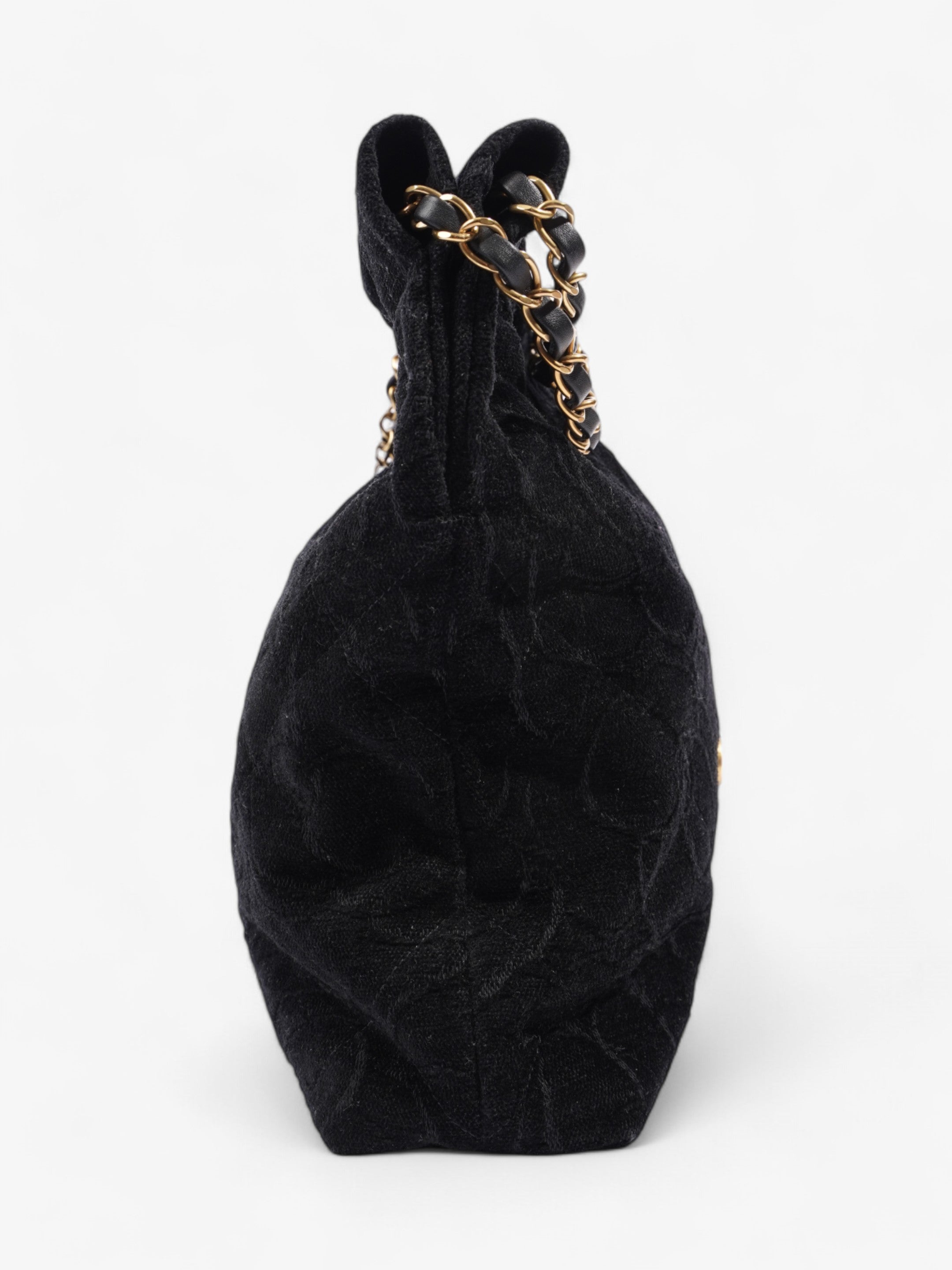 Chanel 22 Chain Black Denim Medium