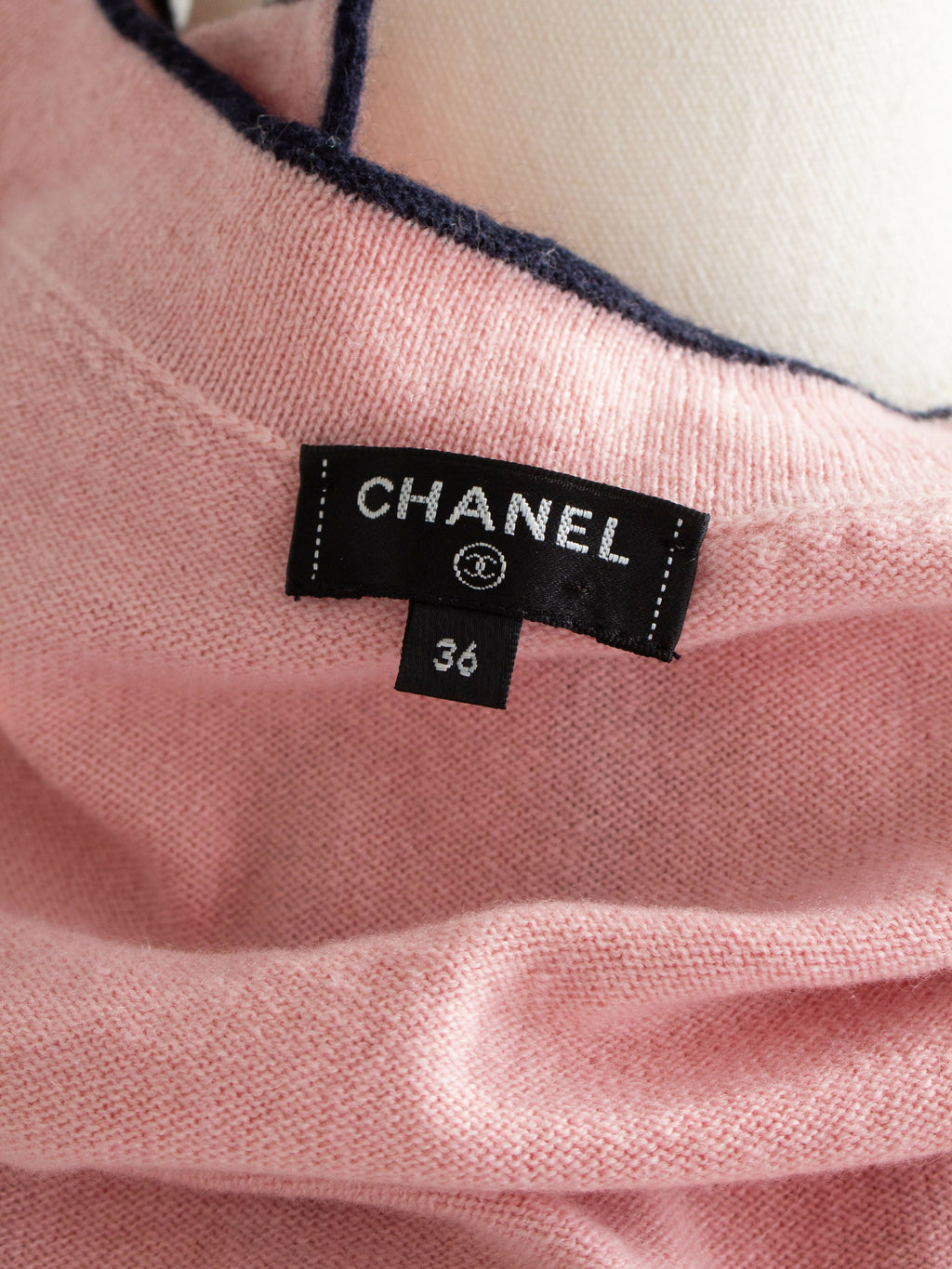 Chanel S/S 2021 Pink Cashmere Navy CC N5 21P 21S igan