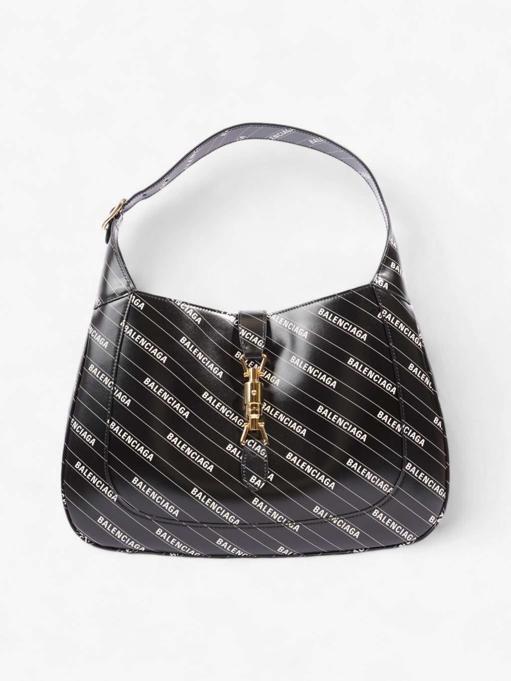 Gucci Gucci x Balenciaga Jackie Black / White Leather Medium
