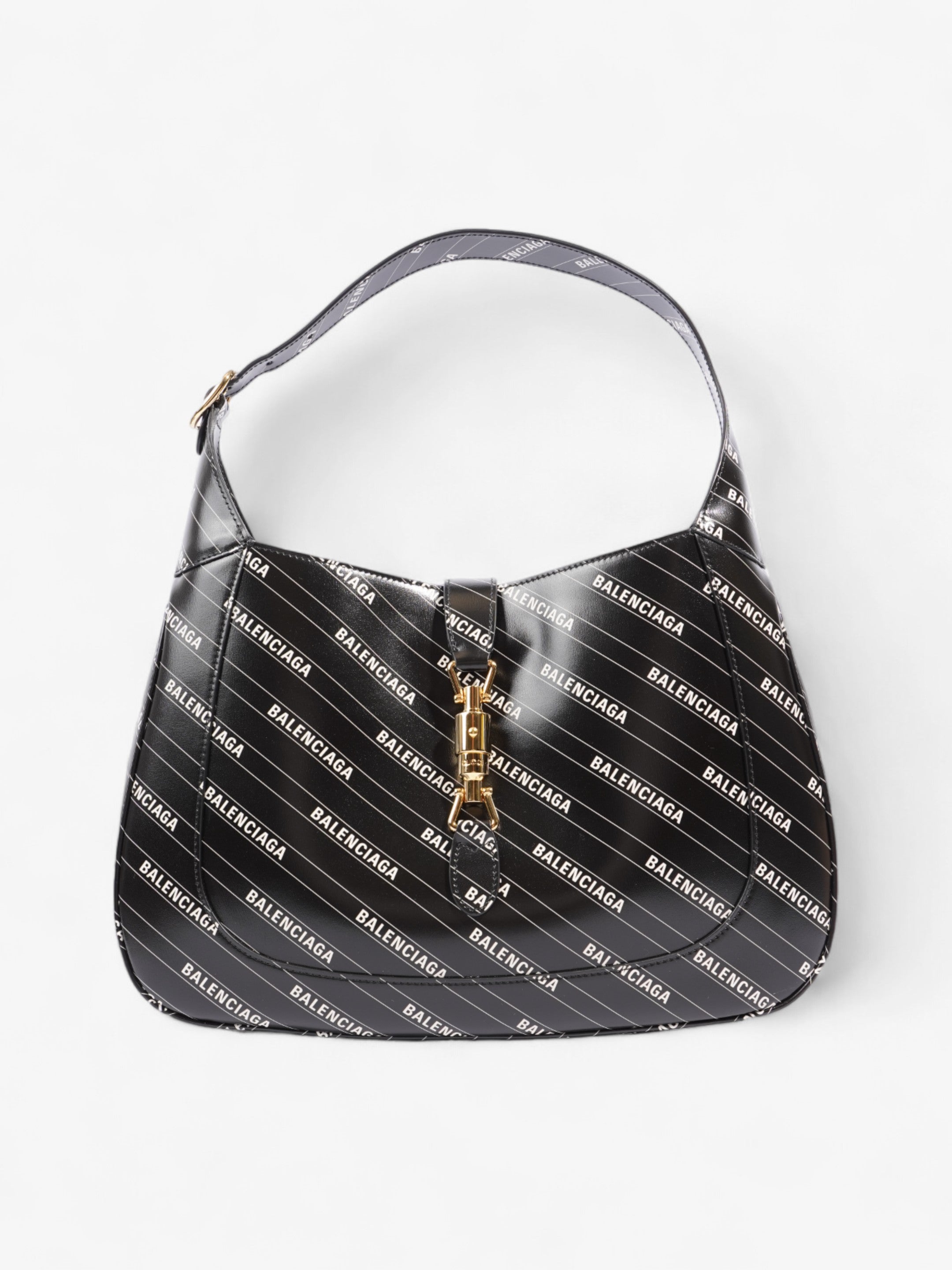 Gucci Gucci x Balenciaga Jackie Black / White Leather Medium