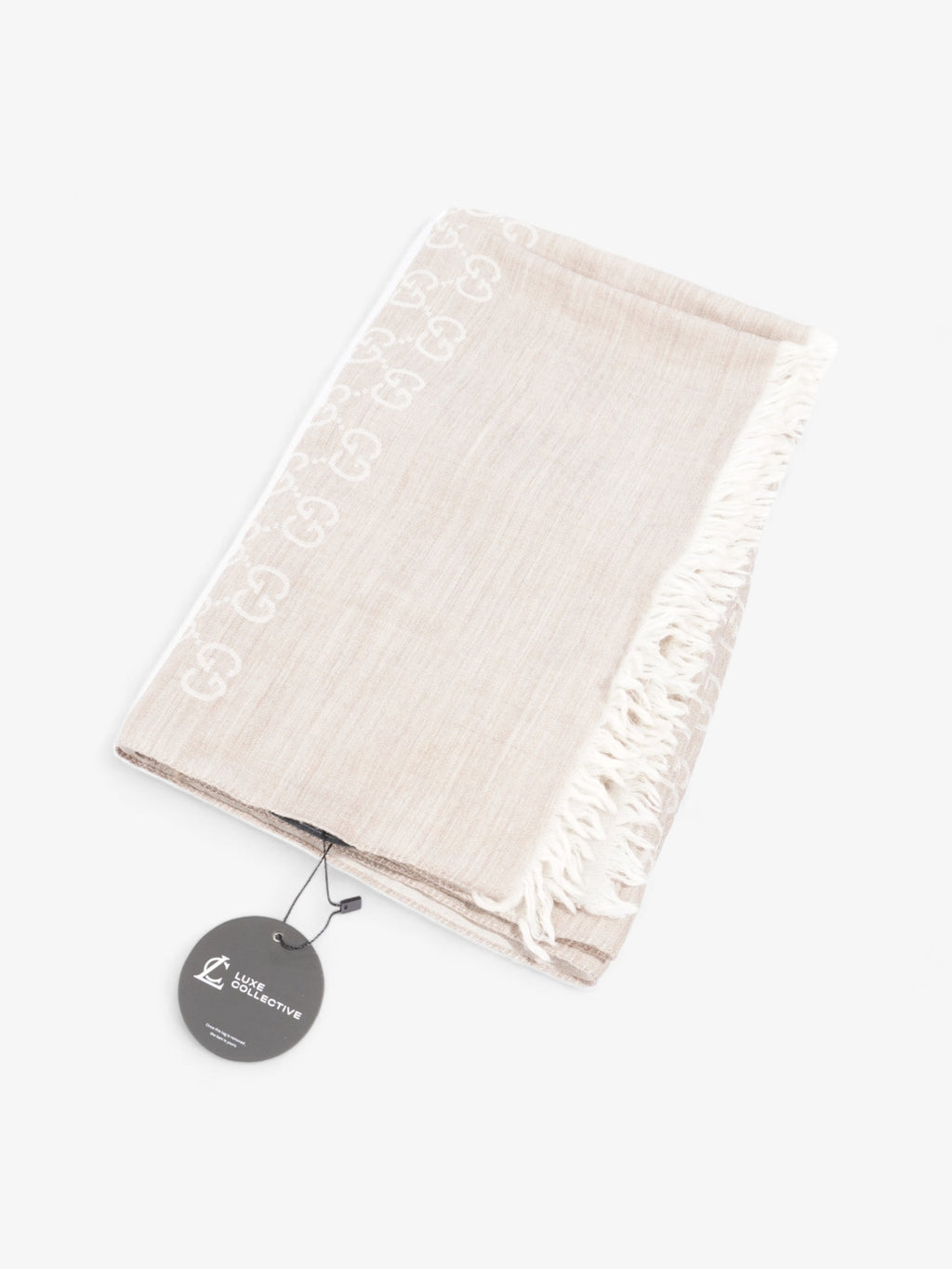 Gucci GG Scarf Grey / Beige Wool