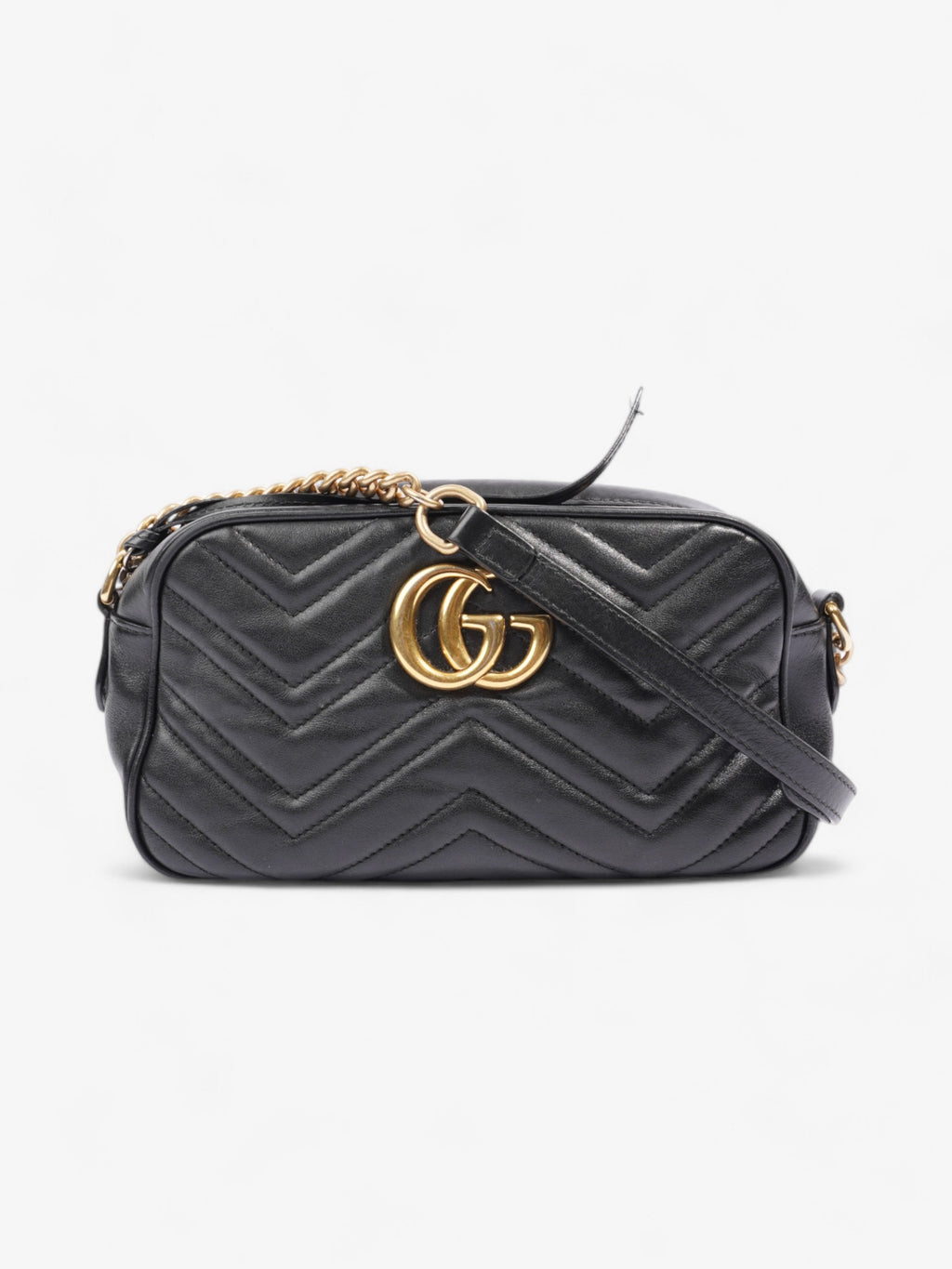 Gucci Marmont Zip Black Matelasse Leather Small