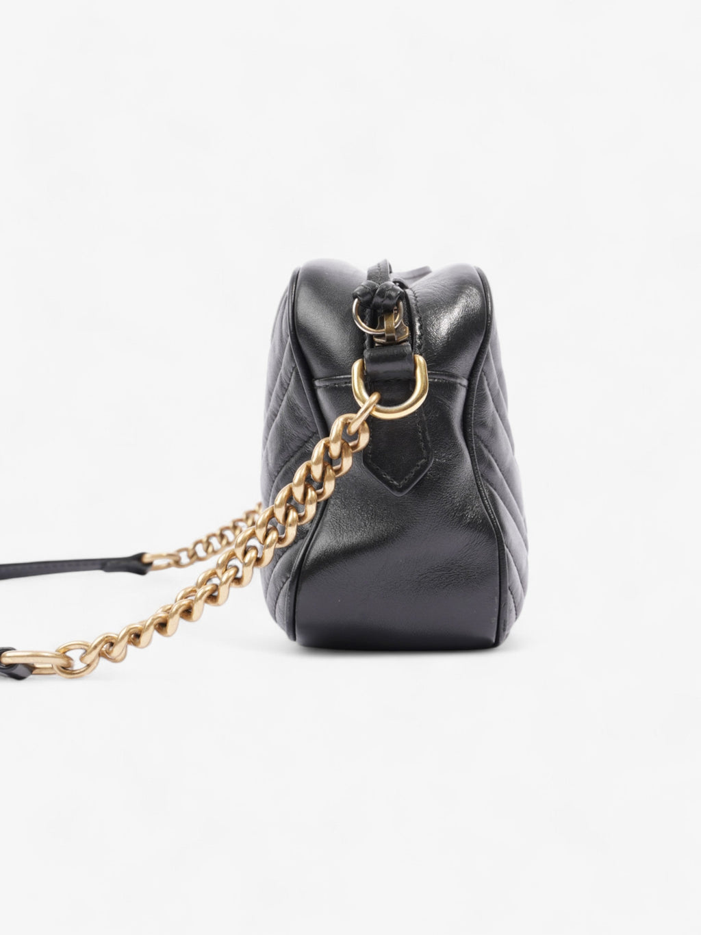 Gucci Marmont Zip Black Matelasse Leather Small