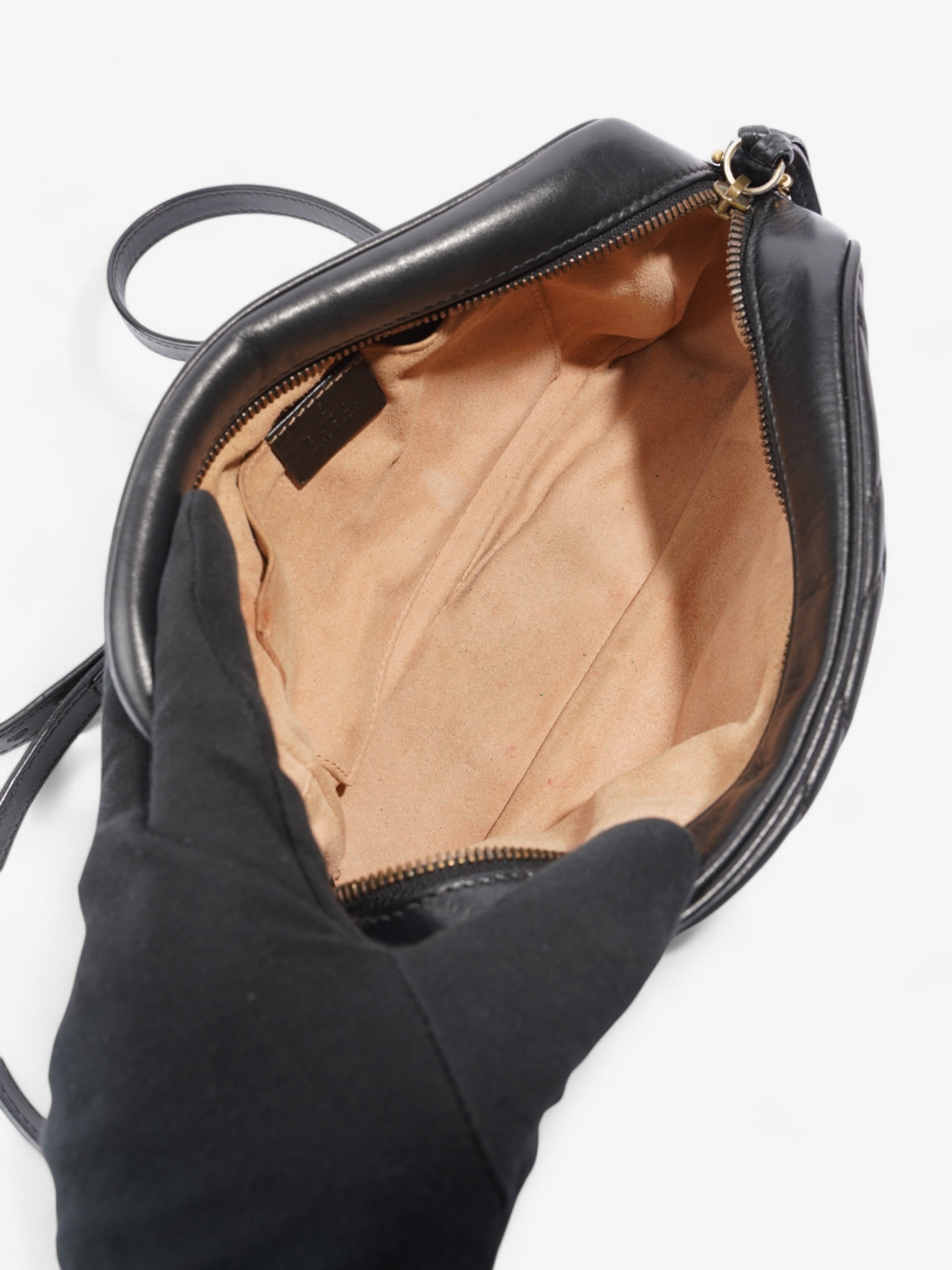 Gucci Marmont Zip Black Matelasse Leather Small
