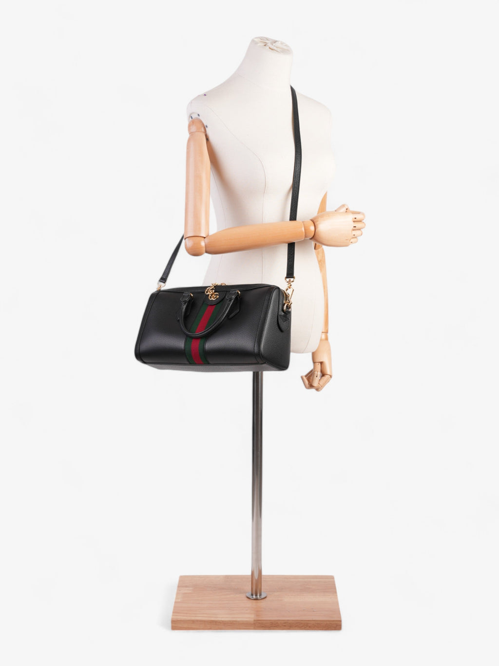 Gucci Ophidia Boston Bag Black / Red / Green Leather Medium
