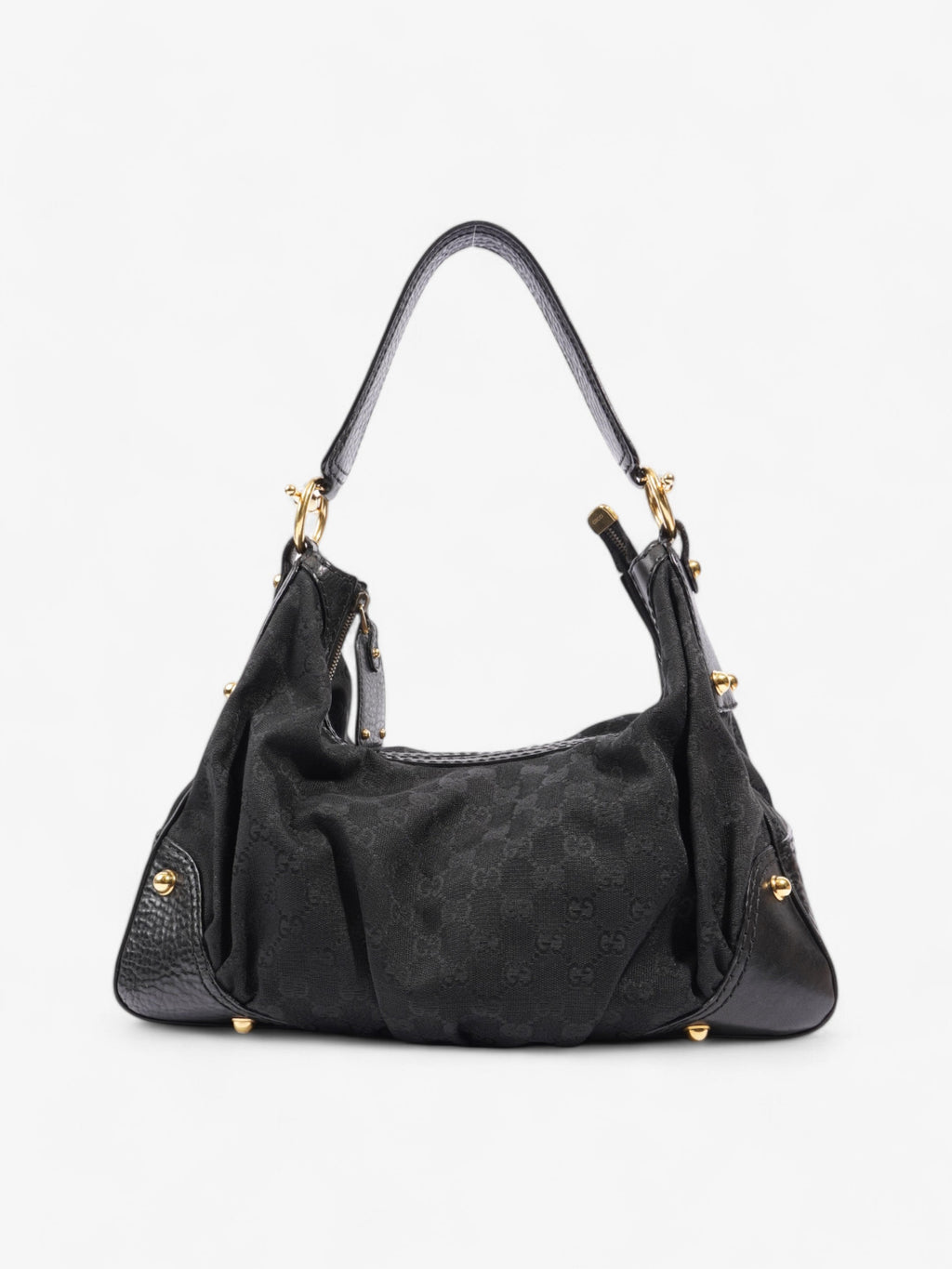 Gucci Jockey Hobo Black / GG Supreme Canvas Medium