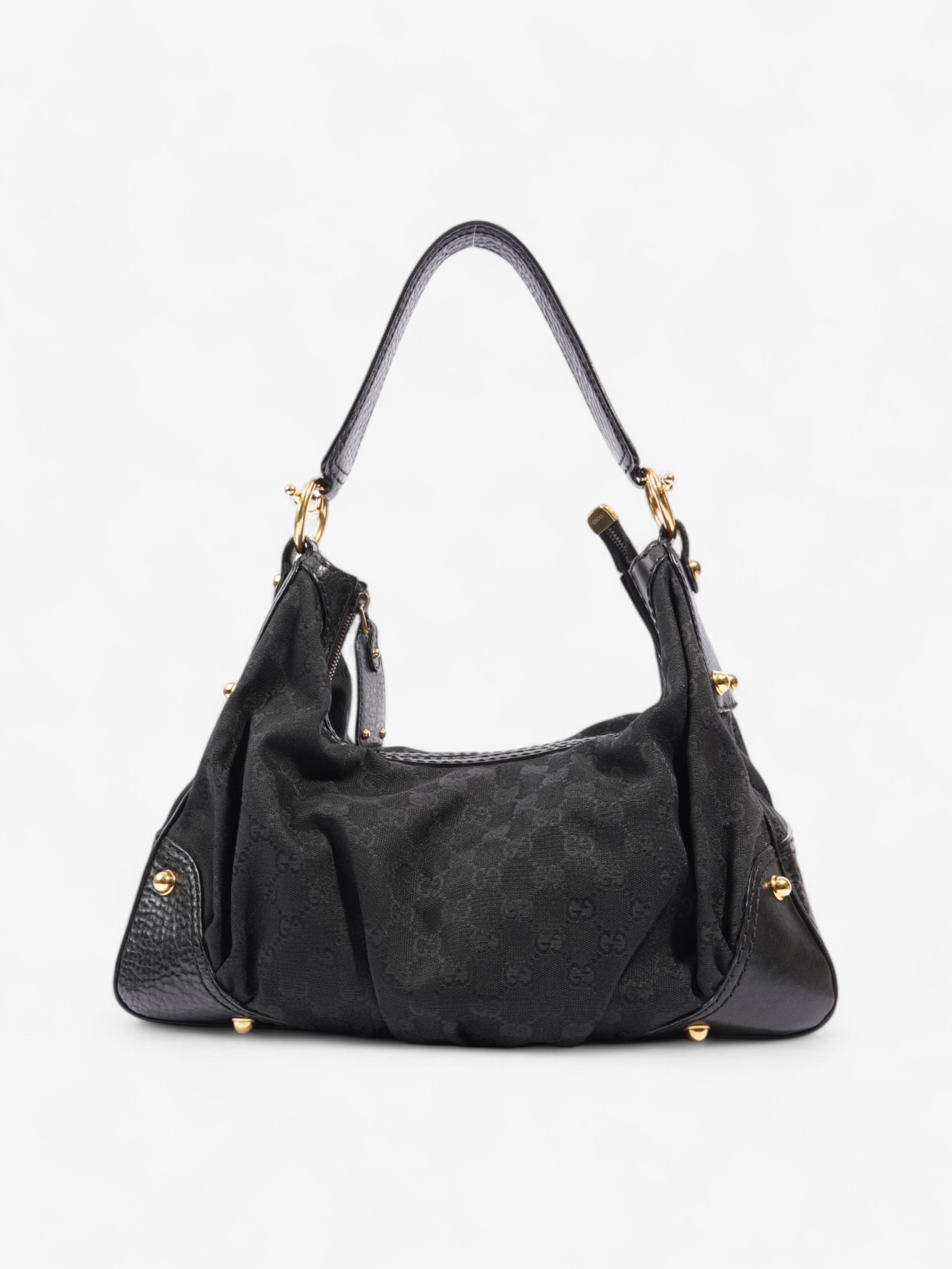 Gucci Jockey Hobo Black / GG Supreme Canvas Medium