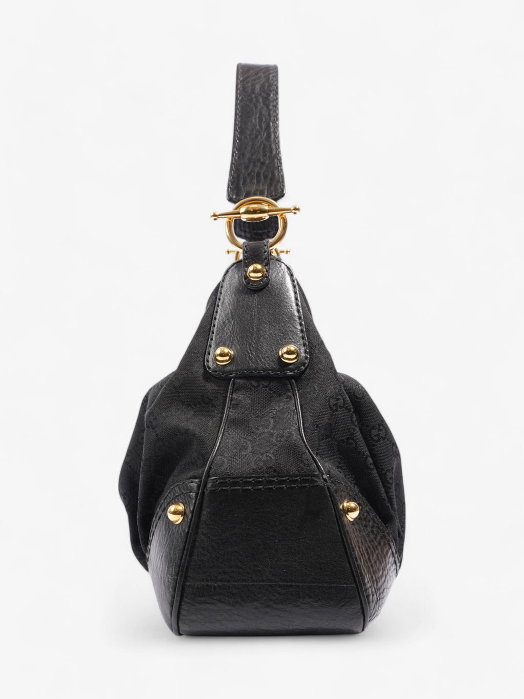 Gucci Jockey Hobo Black / GG Supreme Canvas Medium