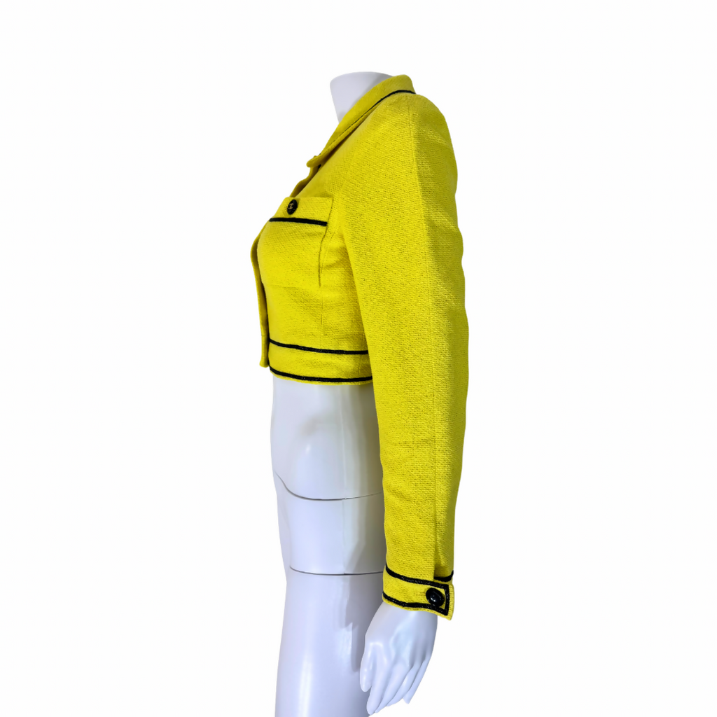 Chanel Vintage 95P Yellow Copped Jacket