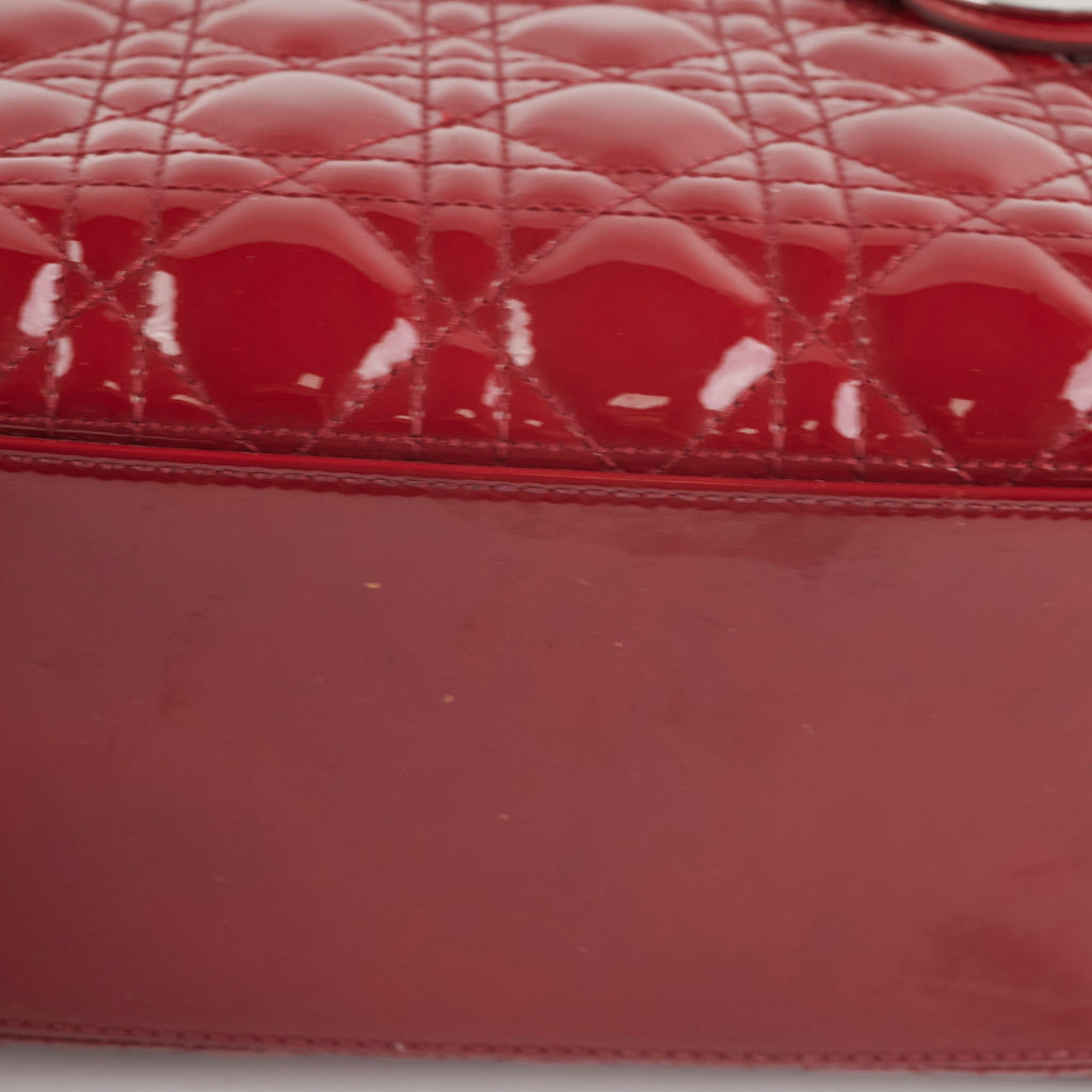 Christian Dior Lady Dior Medium Red Patent