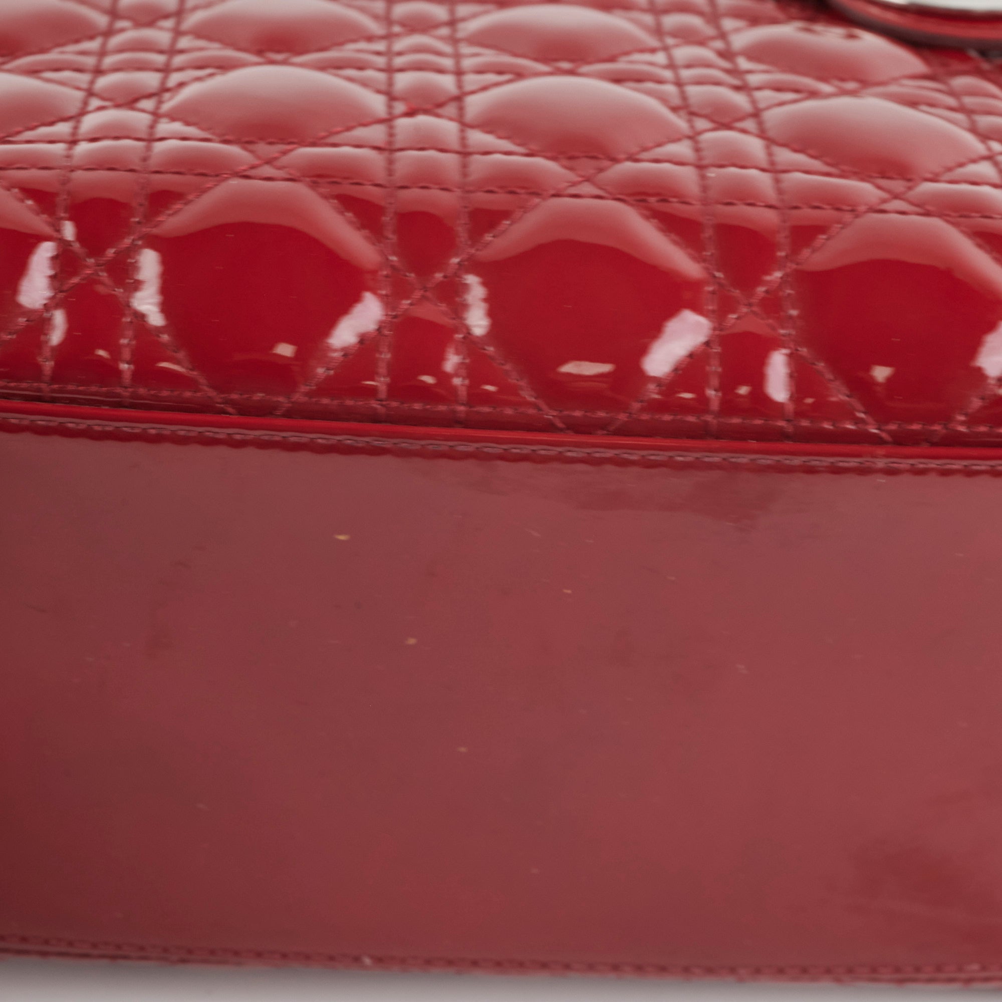Christian Dior Lady Dior Medium Red Patent