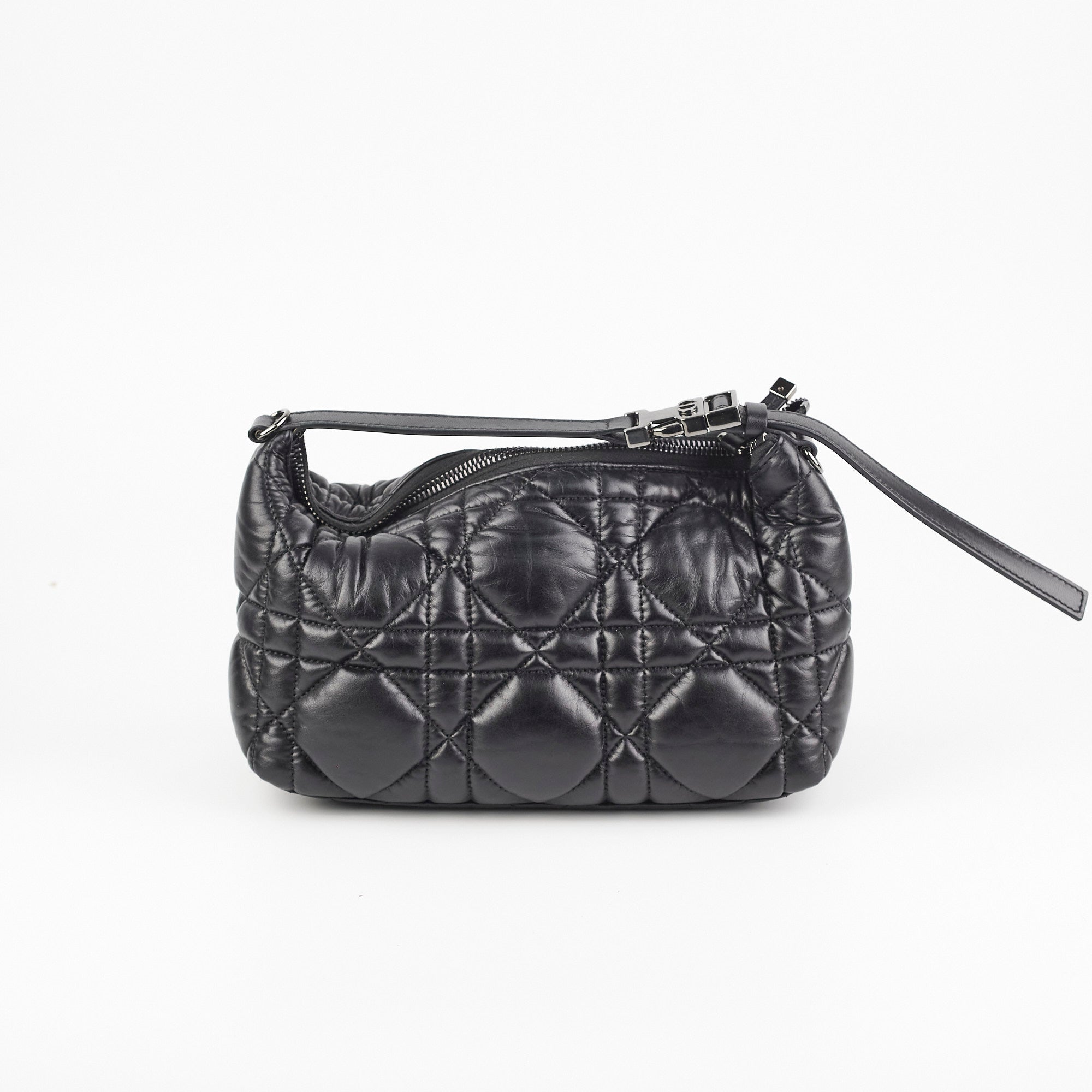 Christian Dior Diortravel Nomad Bag Pouch Calfskin Black