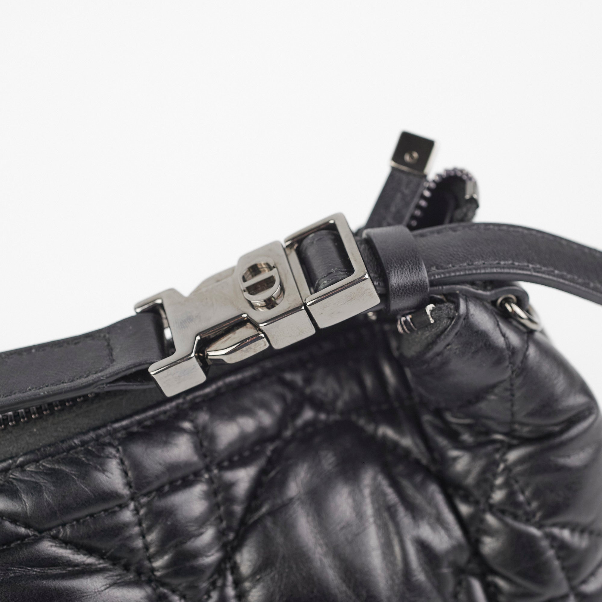 Christian Dior Diortravel Nomad Bag Pouch Calfskin Black