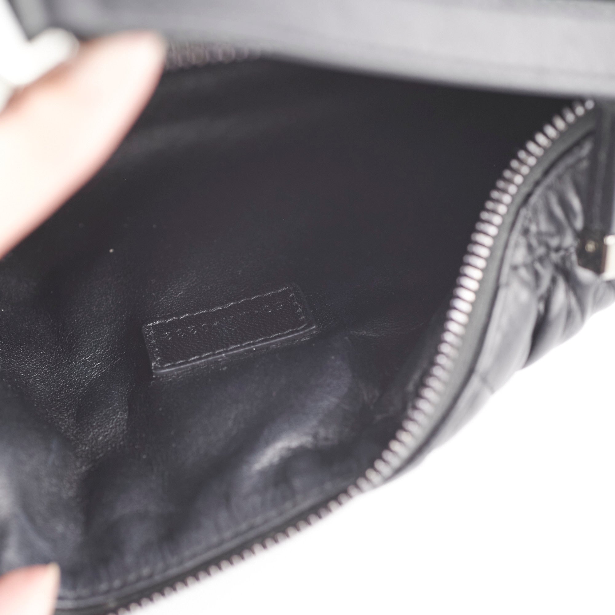 Christian Dior Diortravel Nomad Bag Pouch Calfskin Black