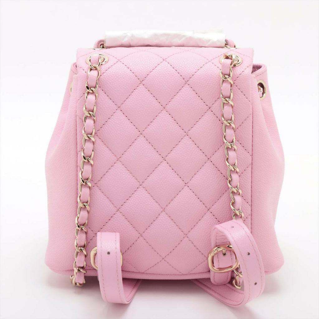 Chanel Pink Caviar Quilted Small Duma Pockets Drawstring Backpack