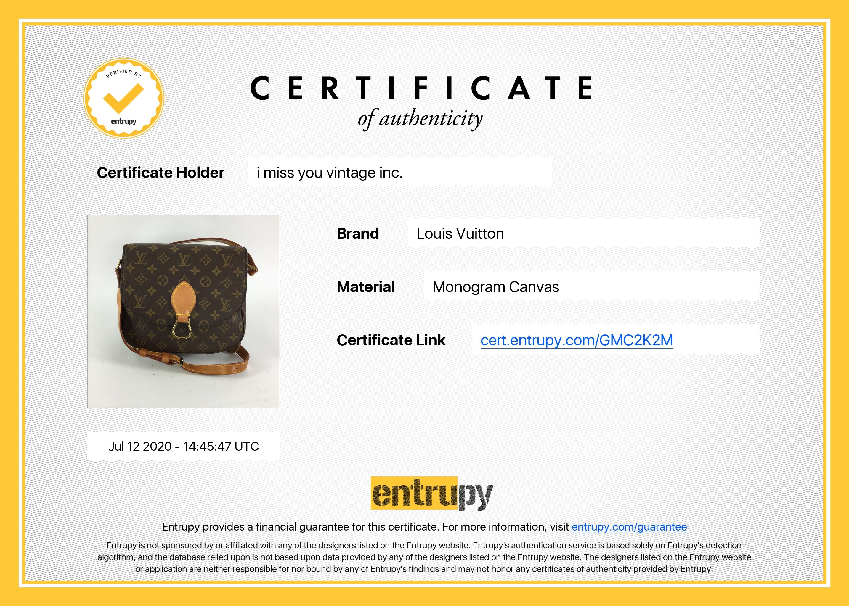 Louis Vuitton Vintage Pre-1983 Saint Cloud GM Monogram Bag