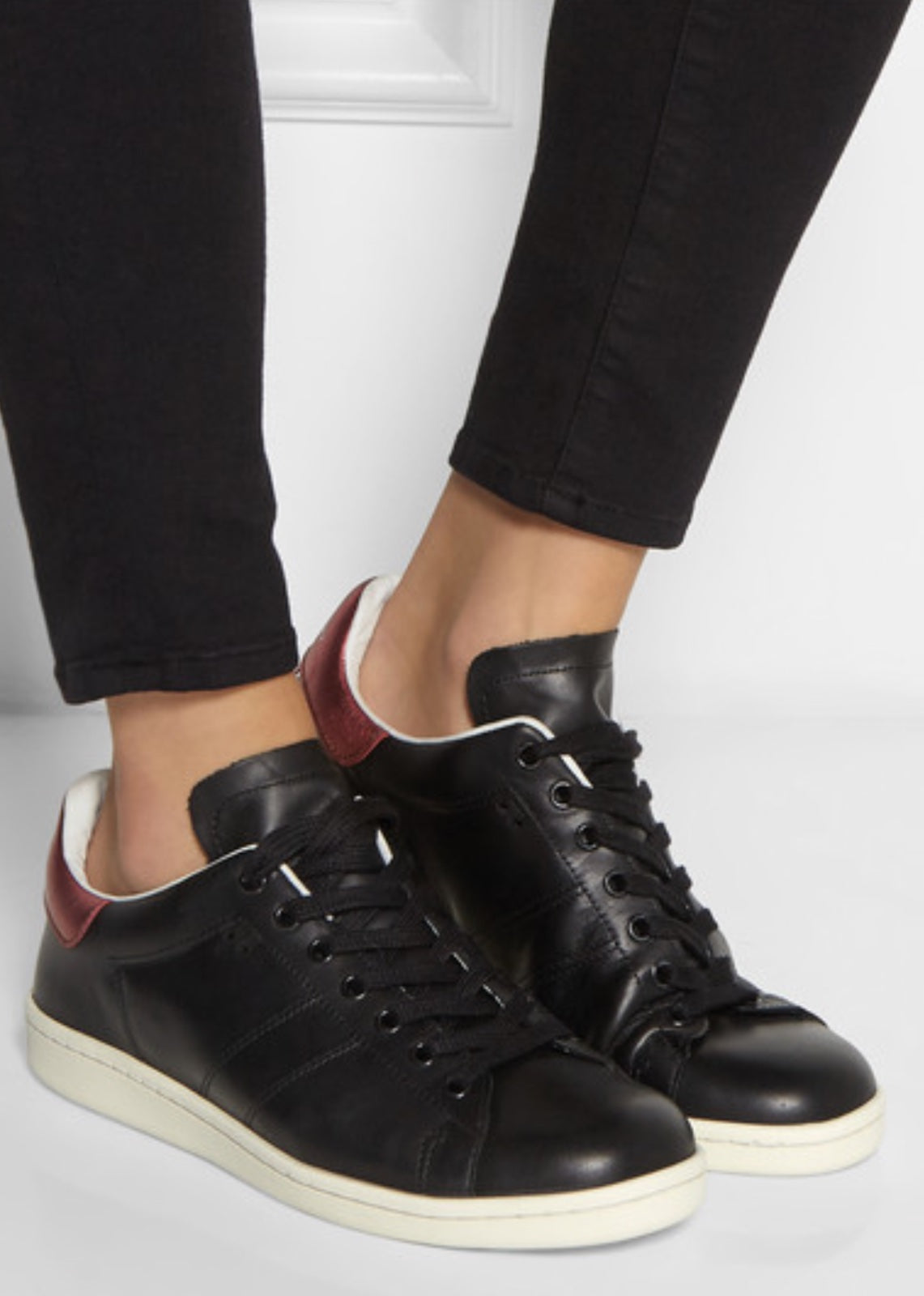 ISABEL MARANT BART LOW-TOP LEATHER SNEAKERS