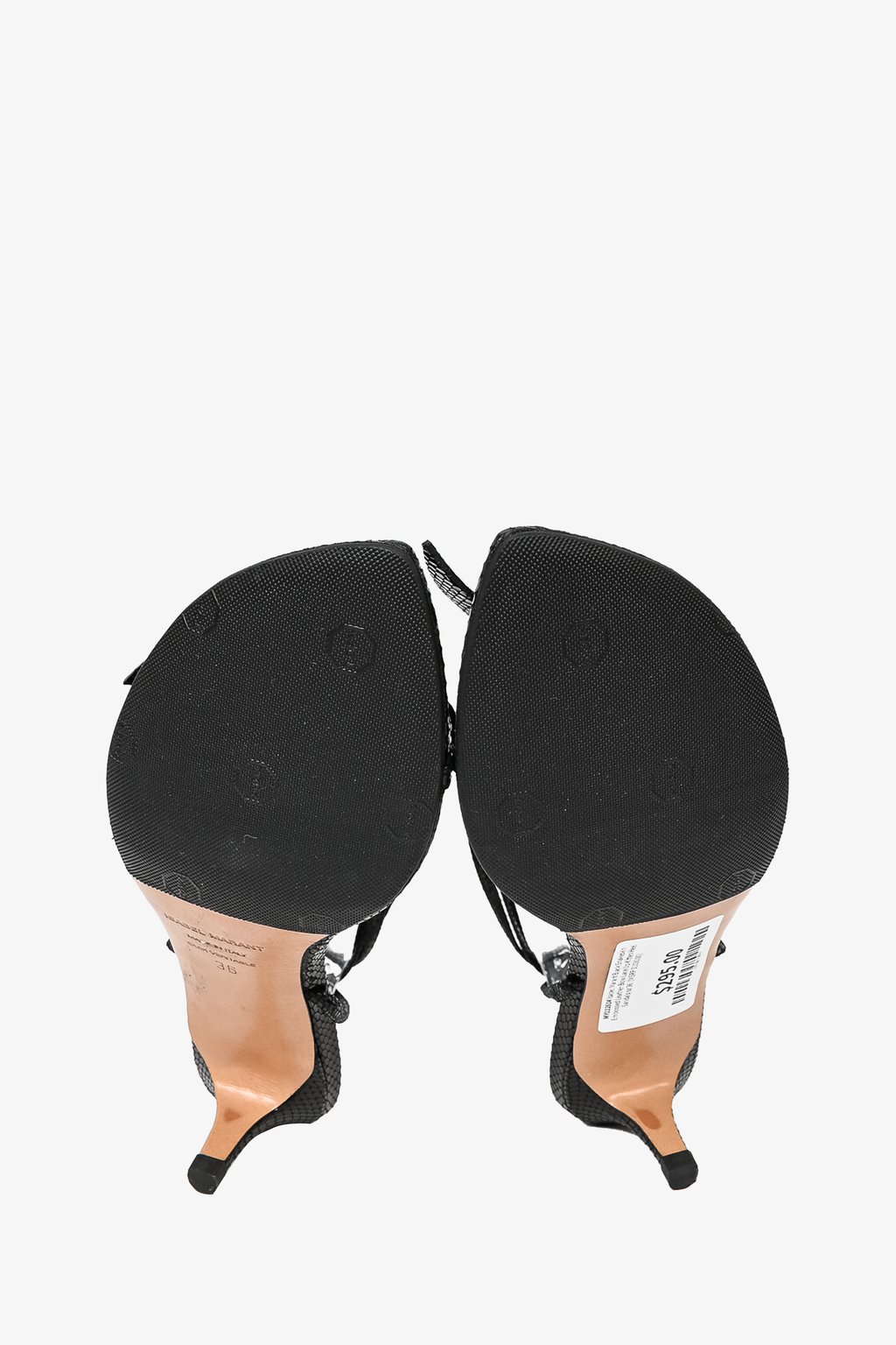 Isabel Marant Black Snakeskin Embossed Leather Bow Lace Up Kitten Heel Sandals Size 36