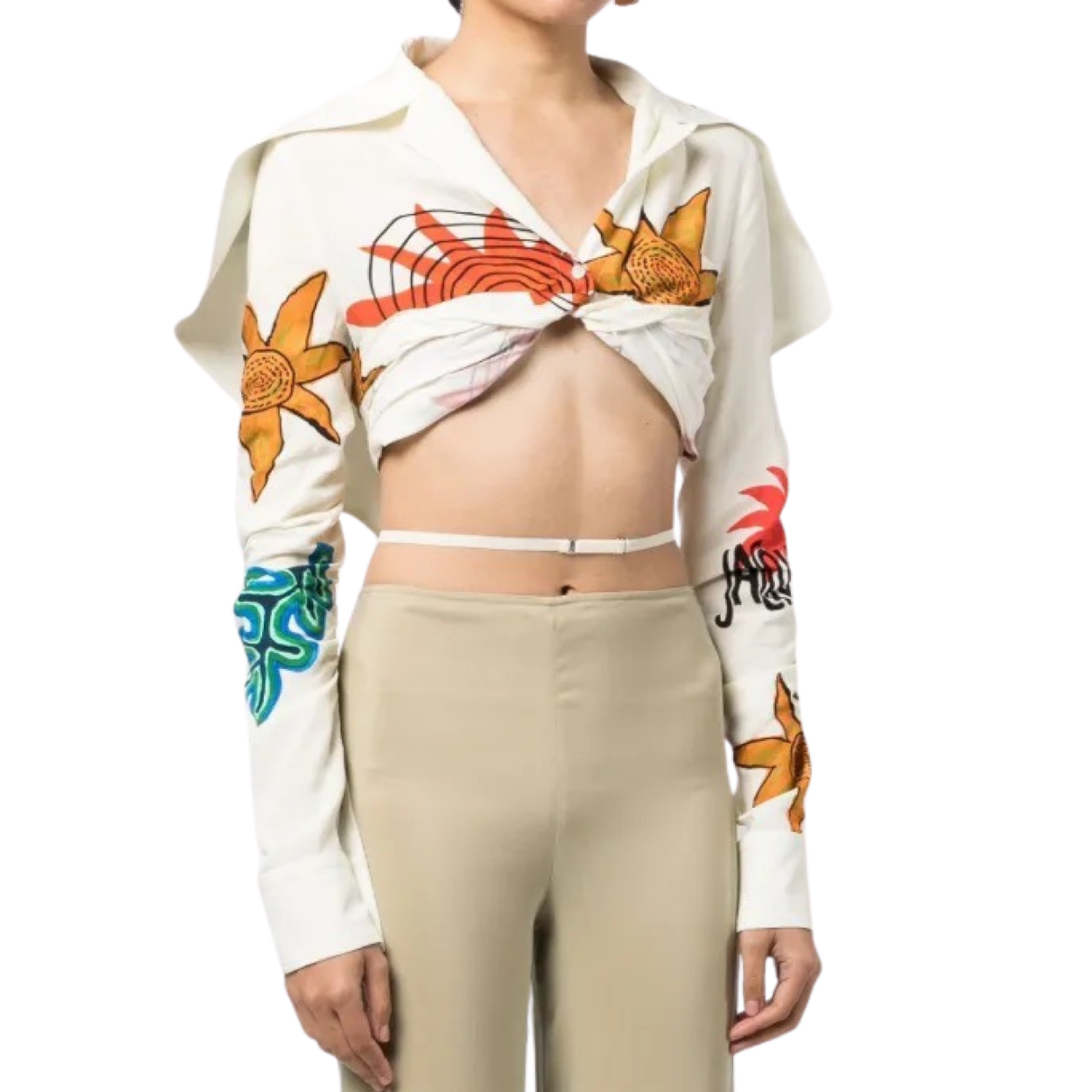 Jacquemus 'La Chemise Meio' Cropped Shirt - Women's 36