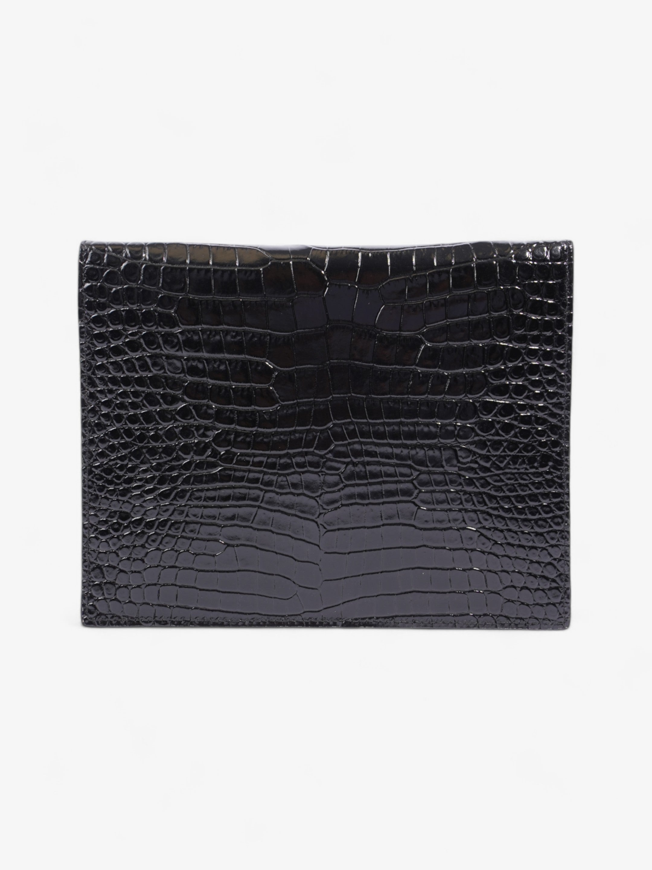 Saint Laurent Uptown Clutch Black Embossed Leather Small