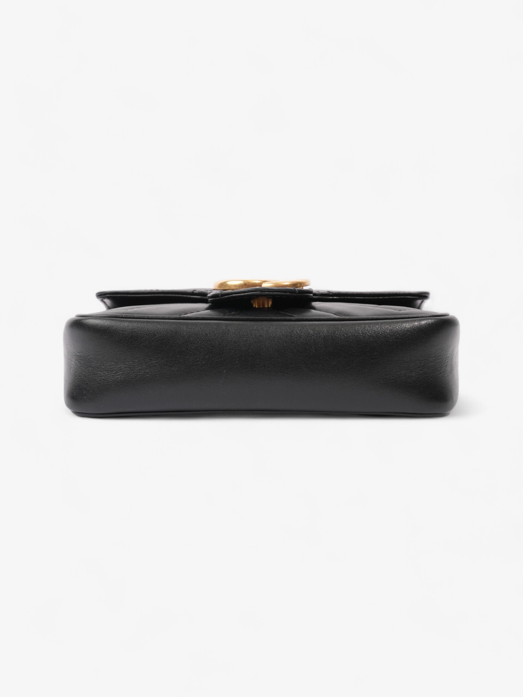 Gucci GG Marmont Black Matelasse Leather Super Mini
