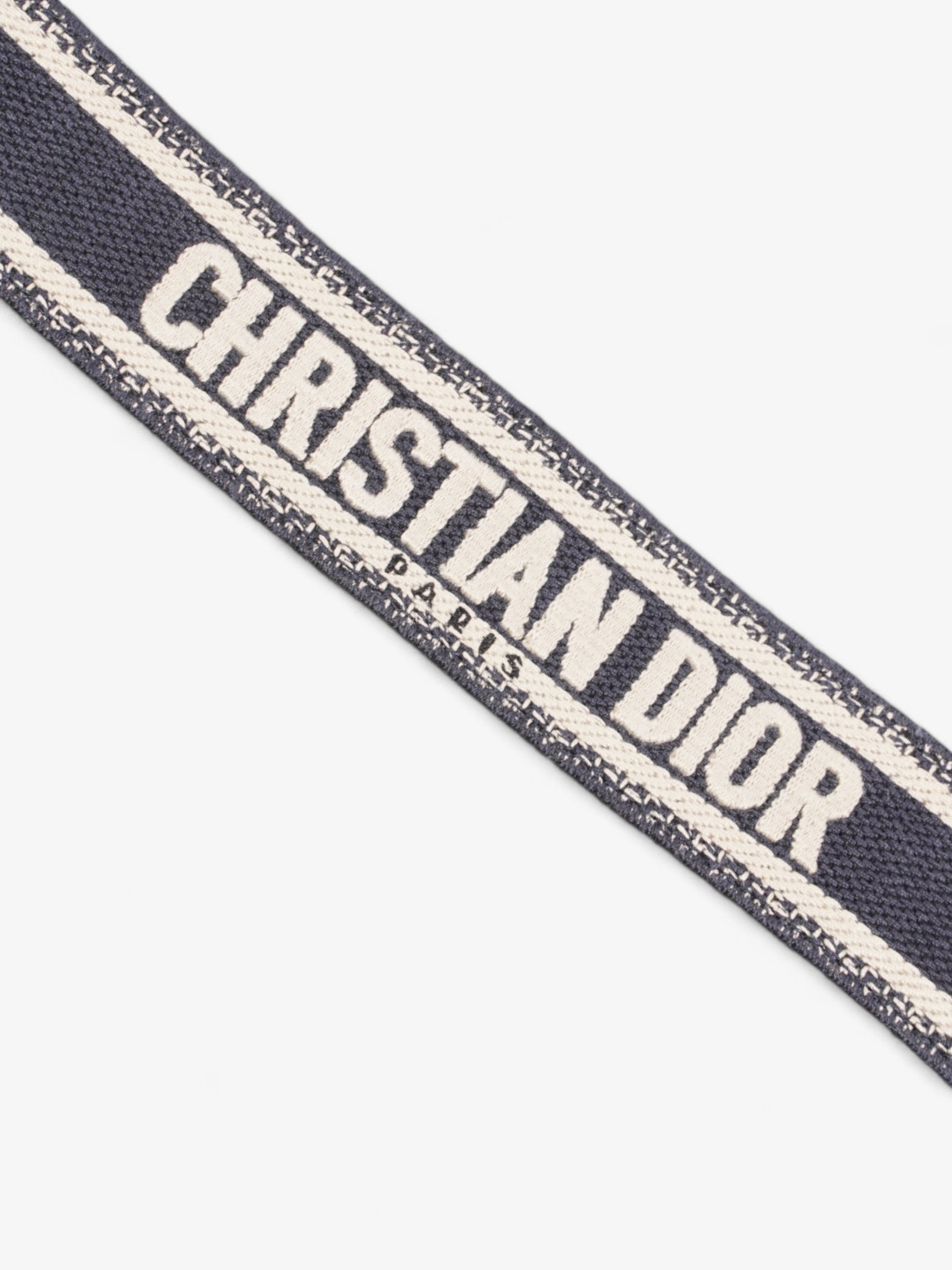 Christian Dior CD Belt Blue Oblique / Gold Canvas 80cm