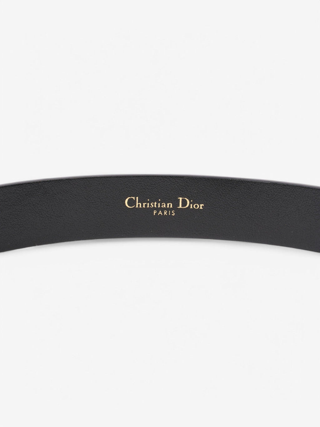 Christian Dior CD Belt Black / Gold Leather 75cm