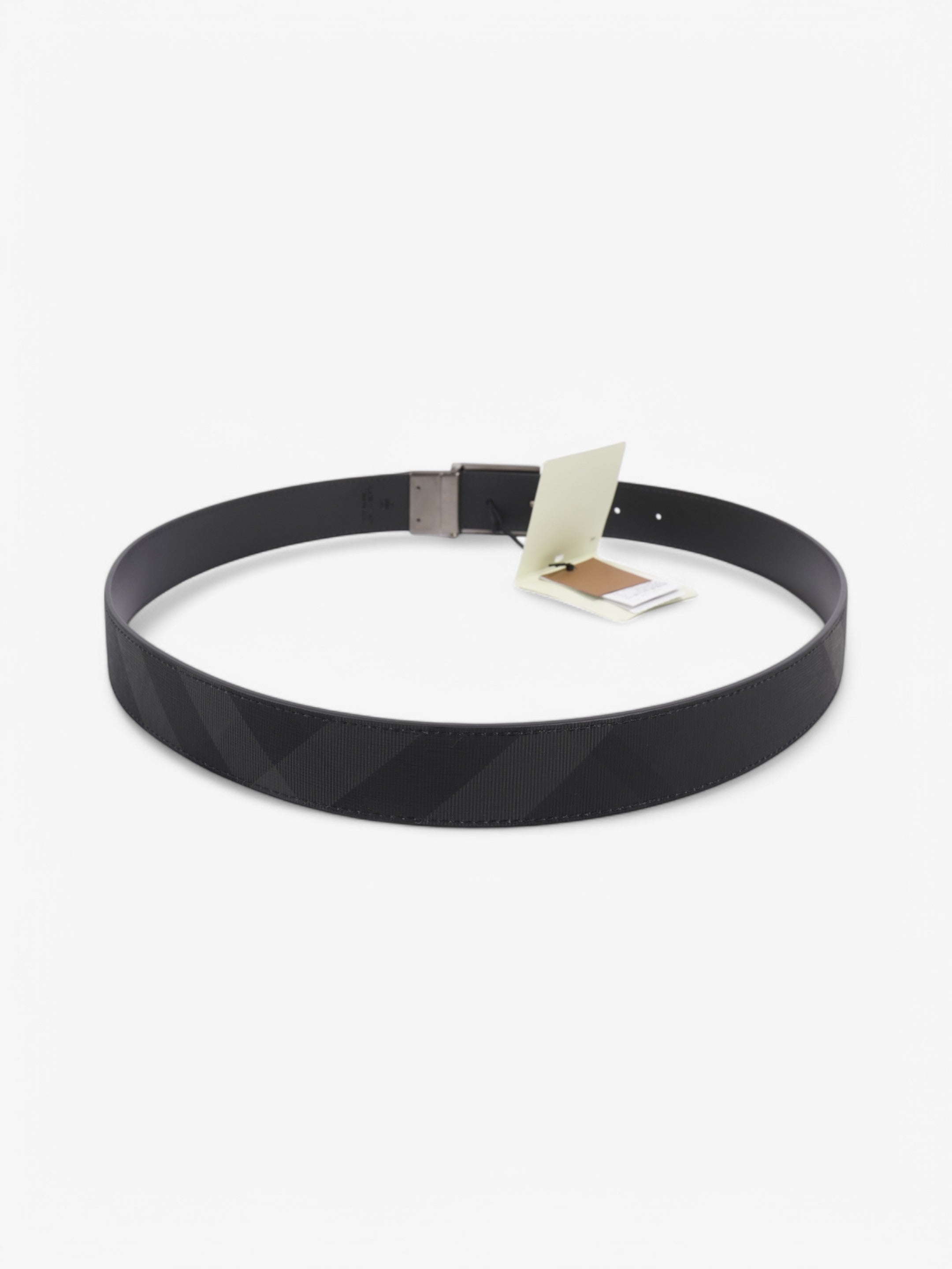 Burberry Reversible Belt Charcoal / Graphite Coated Canvas 100cm 40"