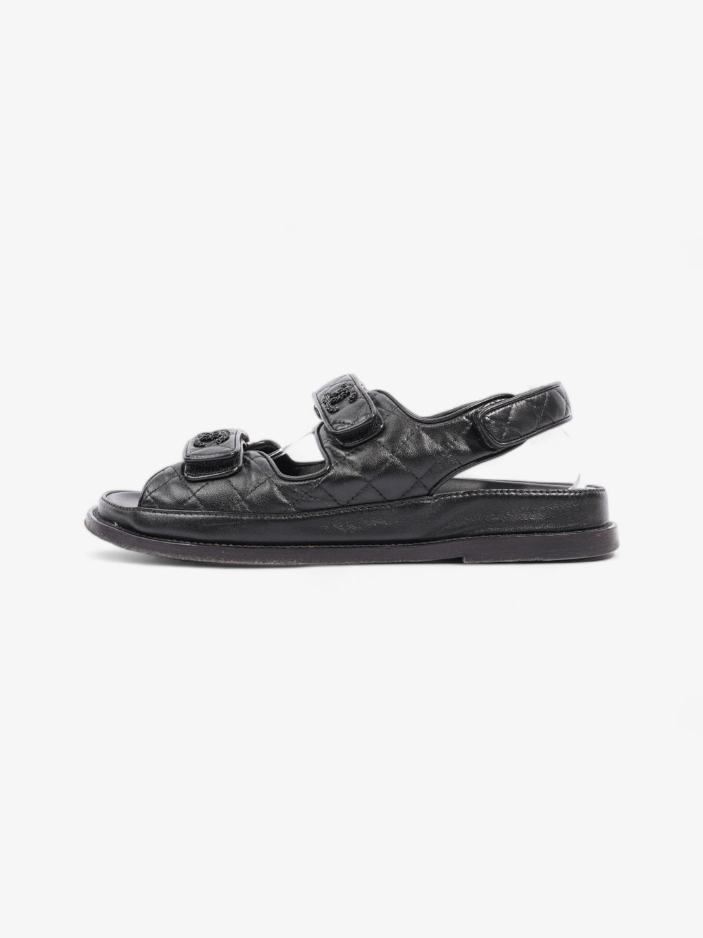 Chanel Dad Sandals Black Leather EU 40 UK 7