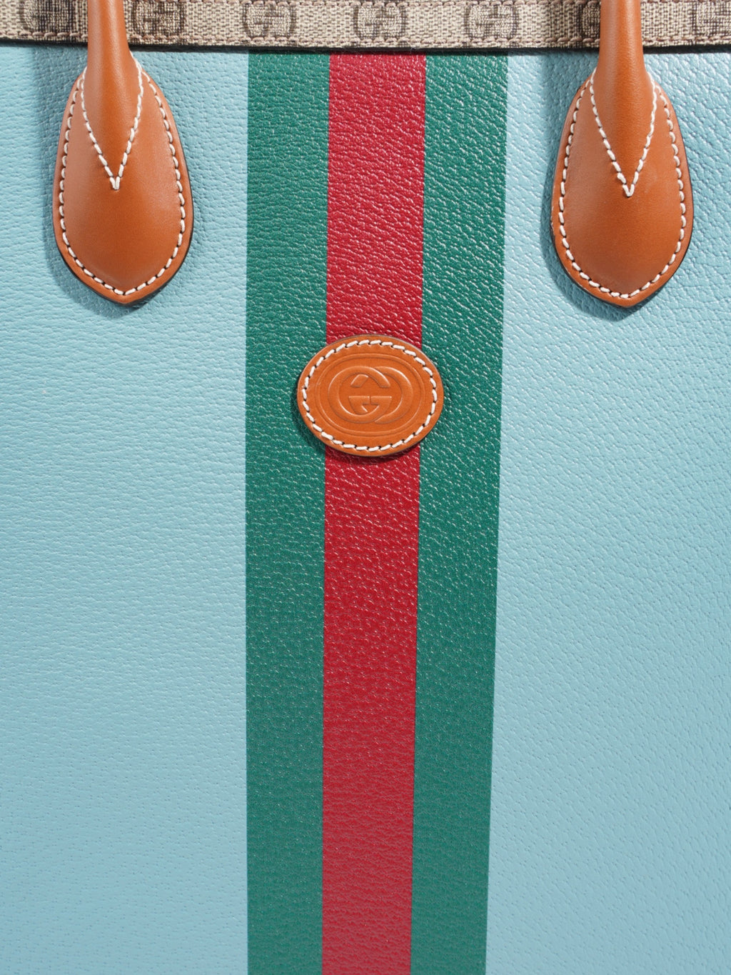 Gucci Interlocking G Web Tote Lunar New Year Limited Edition GG Supreme / Blue / Brown Coated Canvas