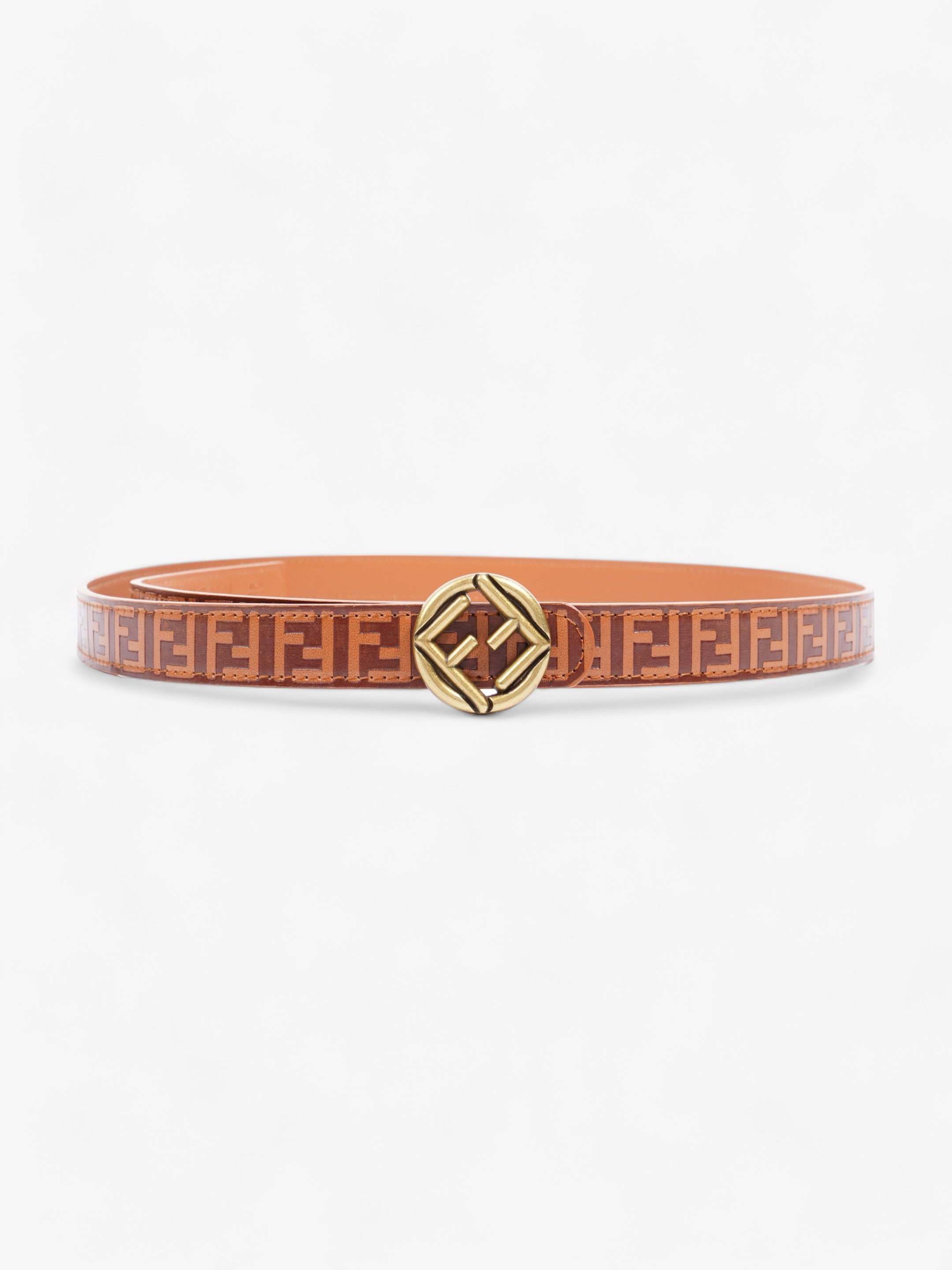 Fendi FF Embossed Belt Tan / Brown Leather 120cm / 48"