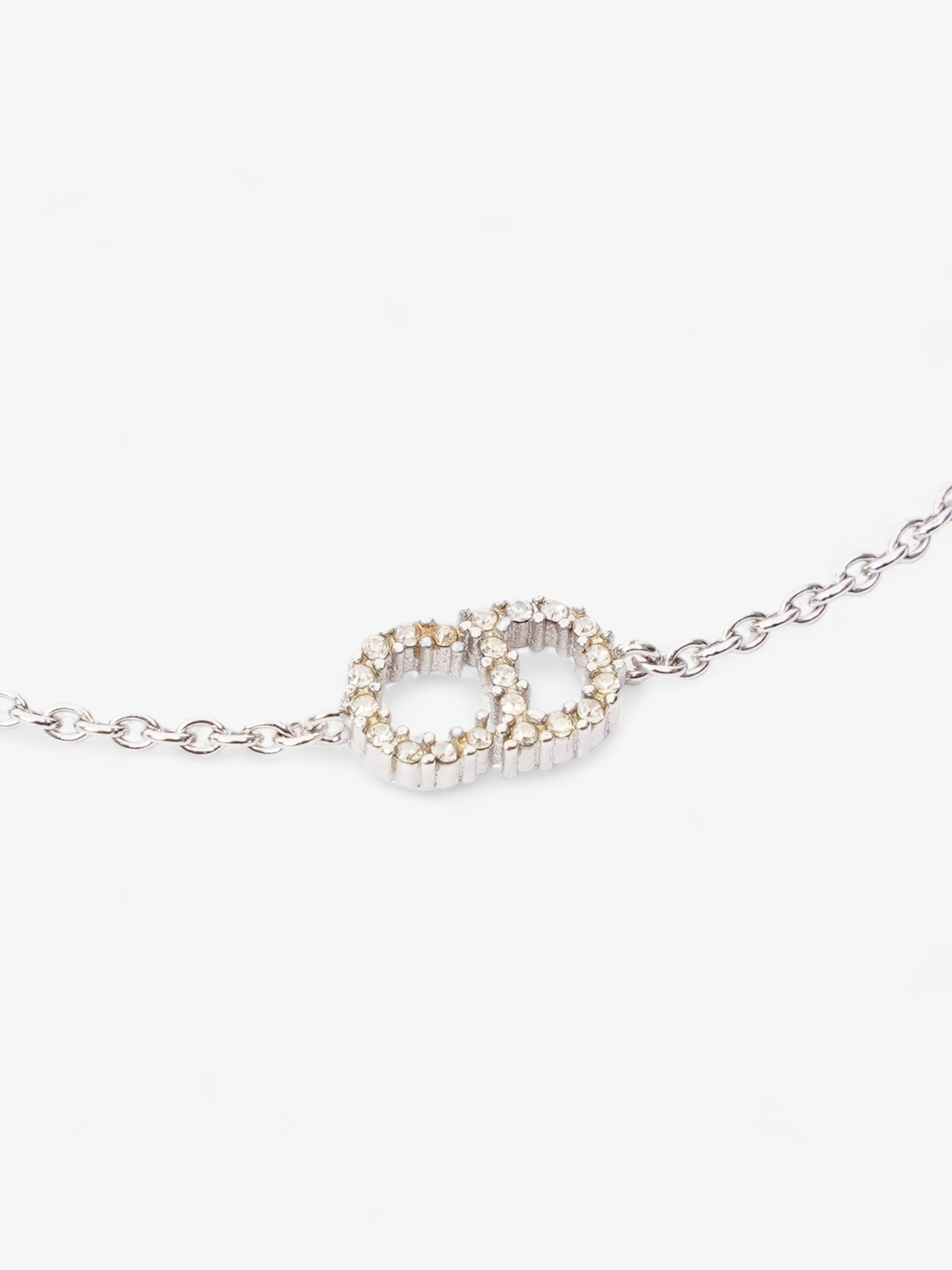Christian Dior Petit CD Bracelet with White Crystals Silver Base Metal