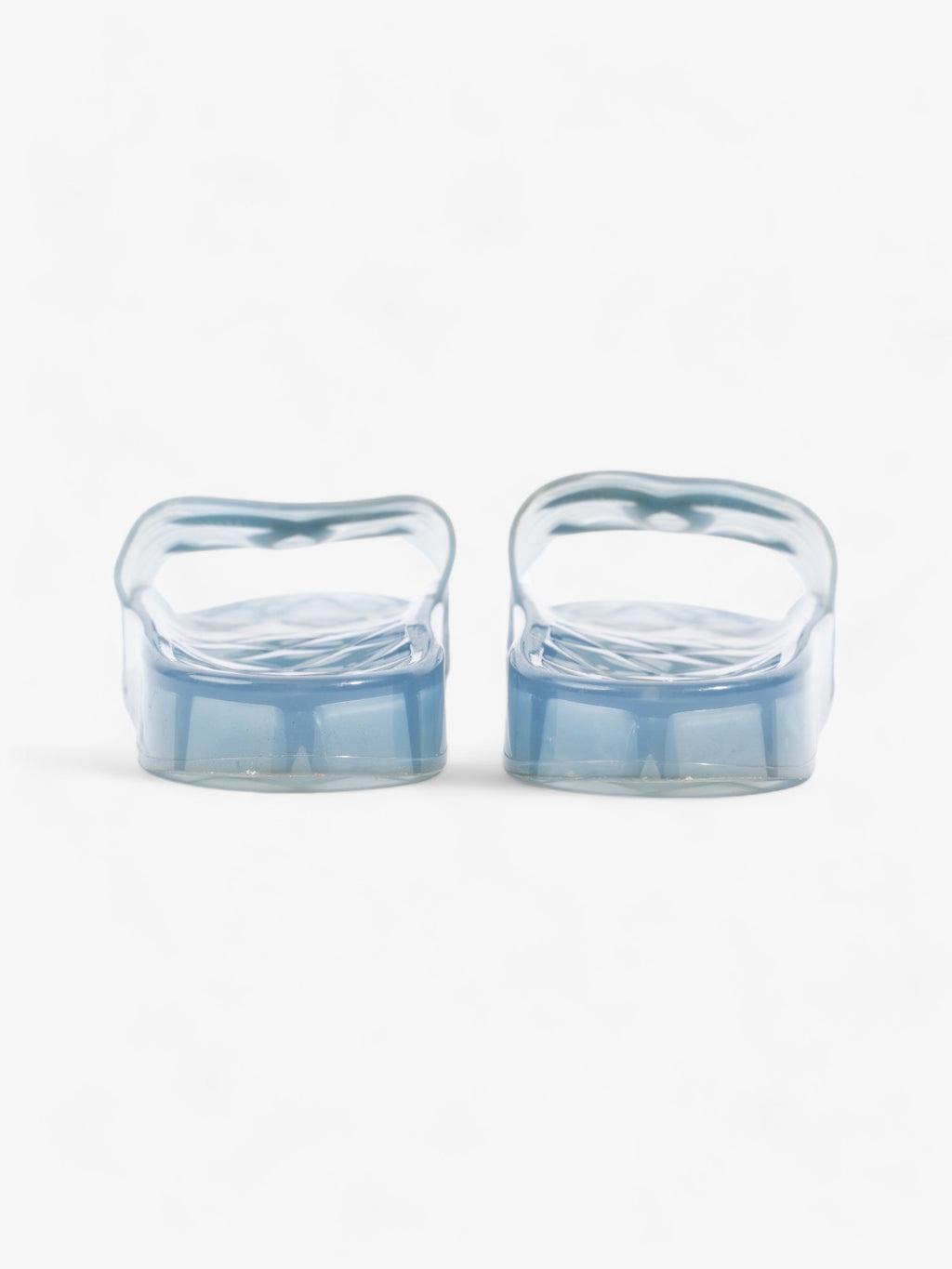 Chanel CC Logo Transparent Slides Blue PVC EU 38 UK 5