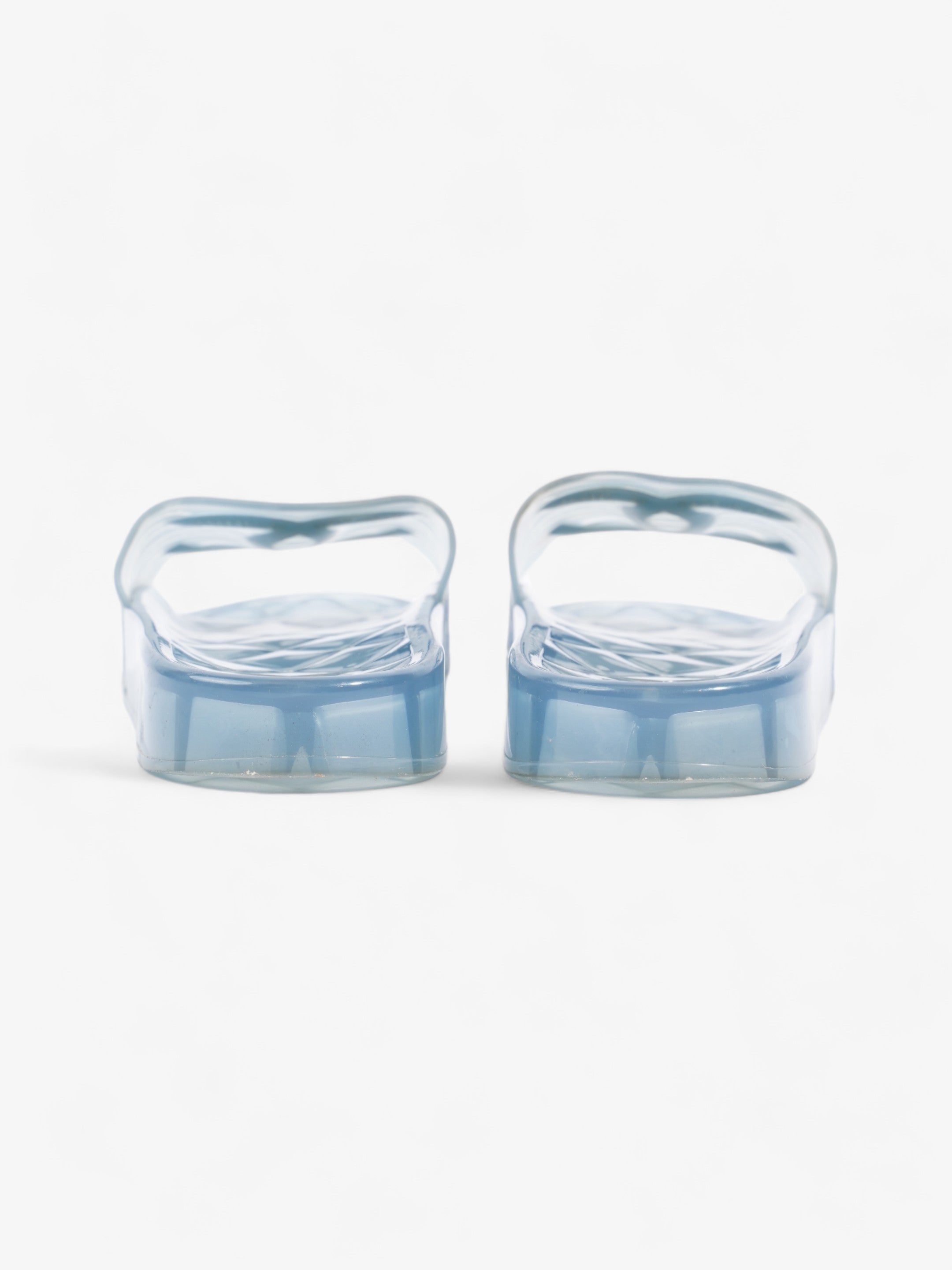 Chanel CC Logo Transparent Slides Blue PVC EU 38 UK 5
