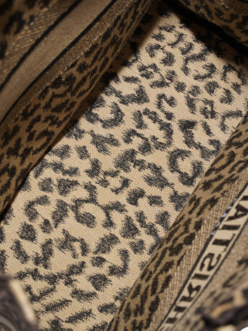 Christian Dior Book Tote Leopard Print Canvas Large
