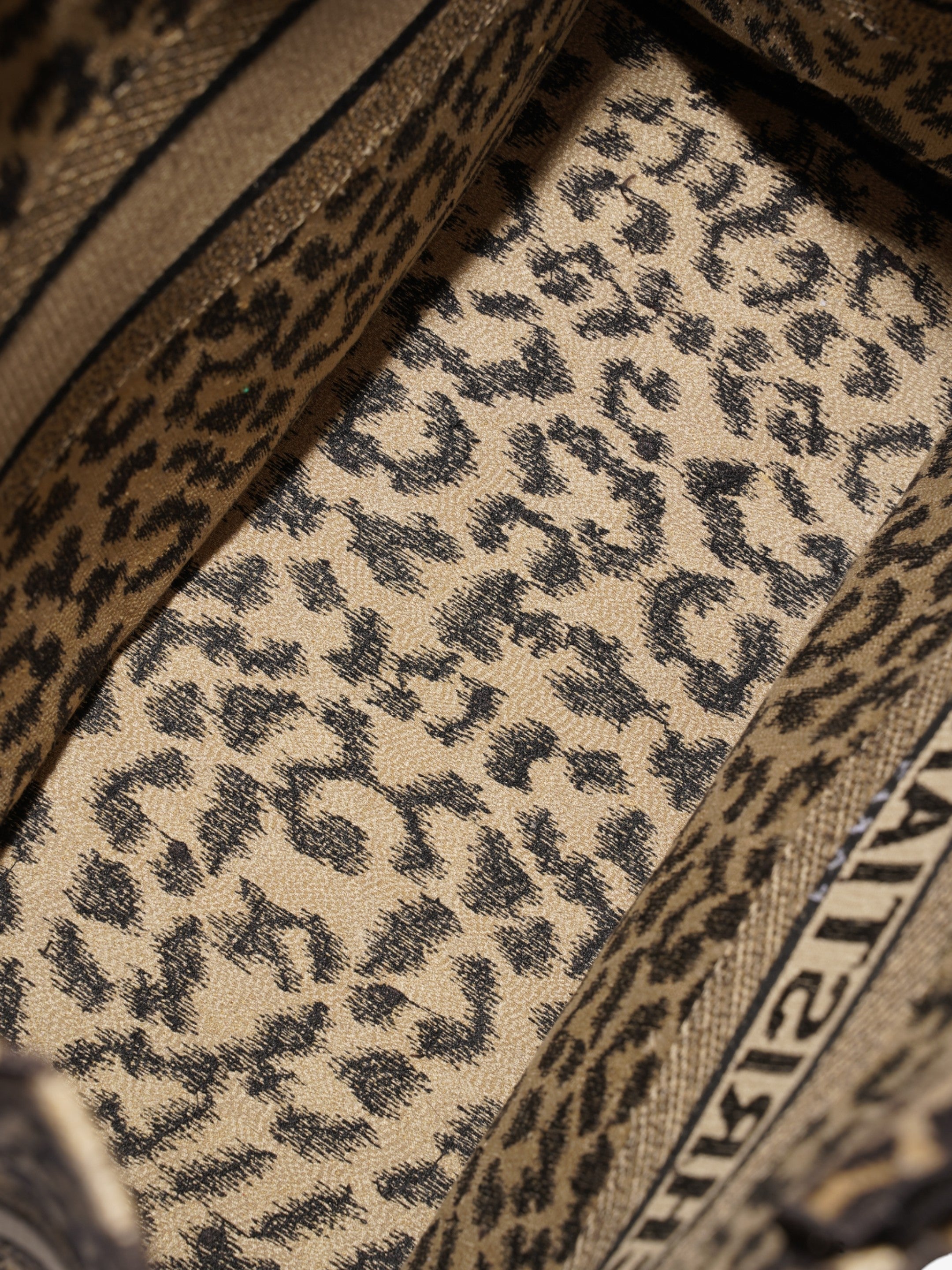 Christian Dior Book Tote Leopard Print Canvas Large