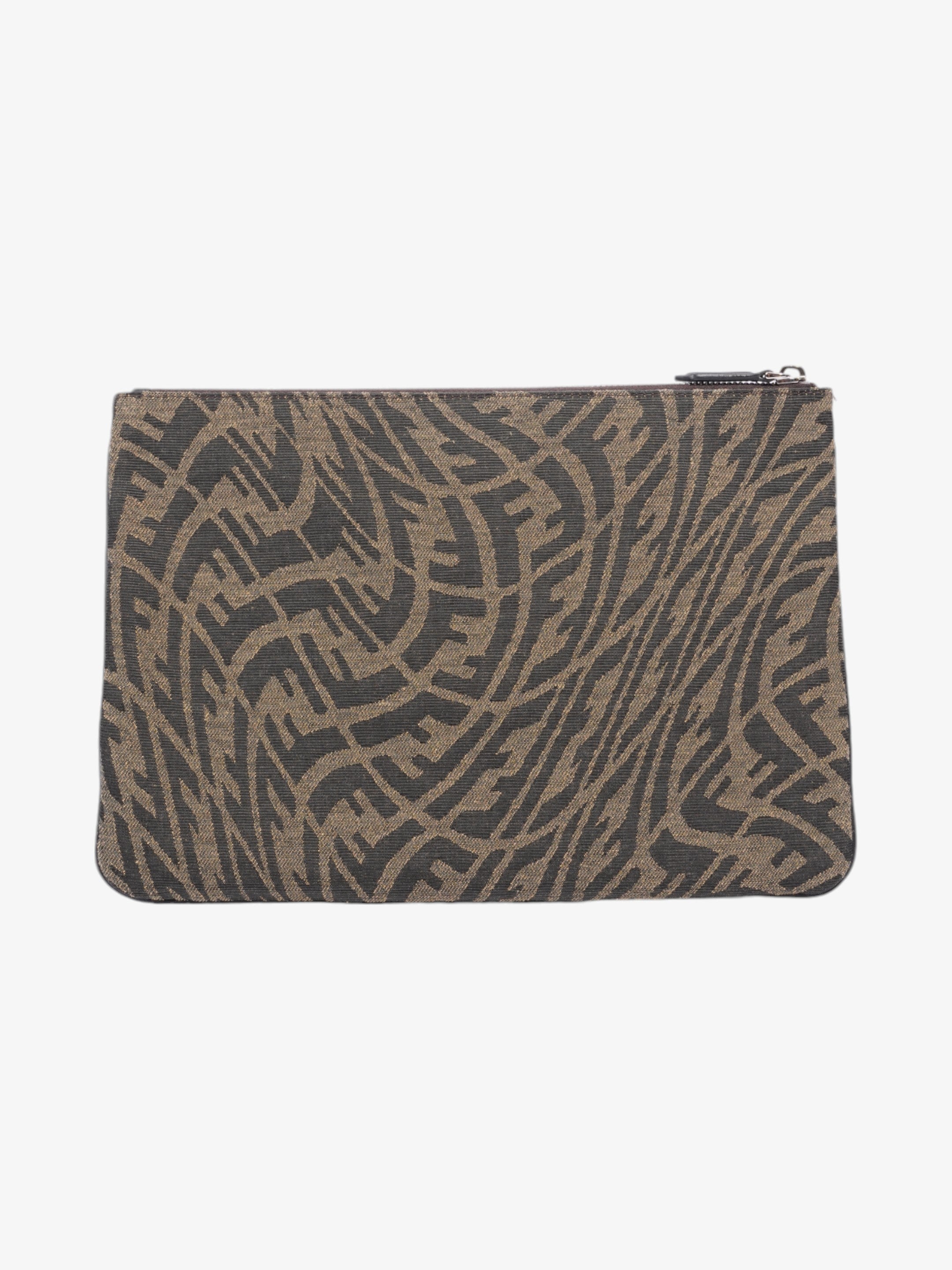 Fendi FF Vertigo Pouch Black / Tobacco Canvas