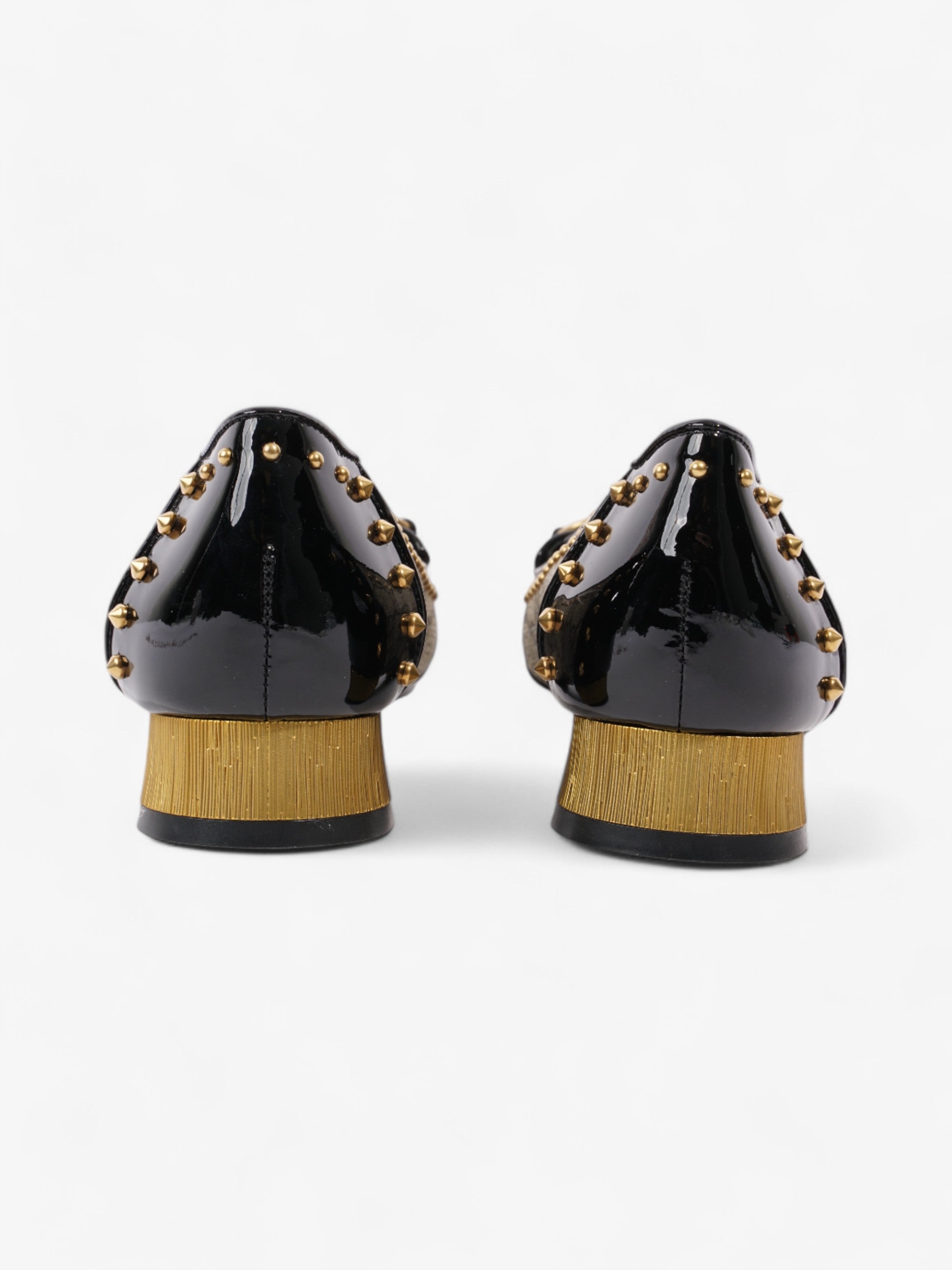 Gucci Horsebit Platform Pump 25 Beige  / Black / Gold Coated Canvas EU 37.5 UK 4.5